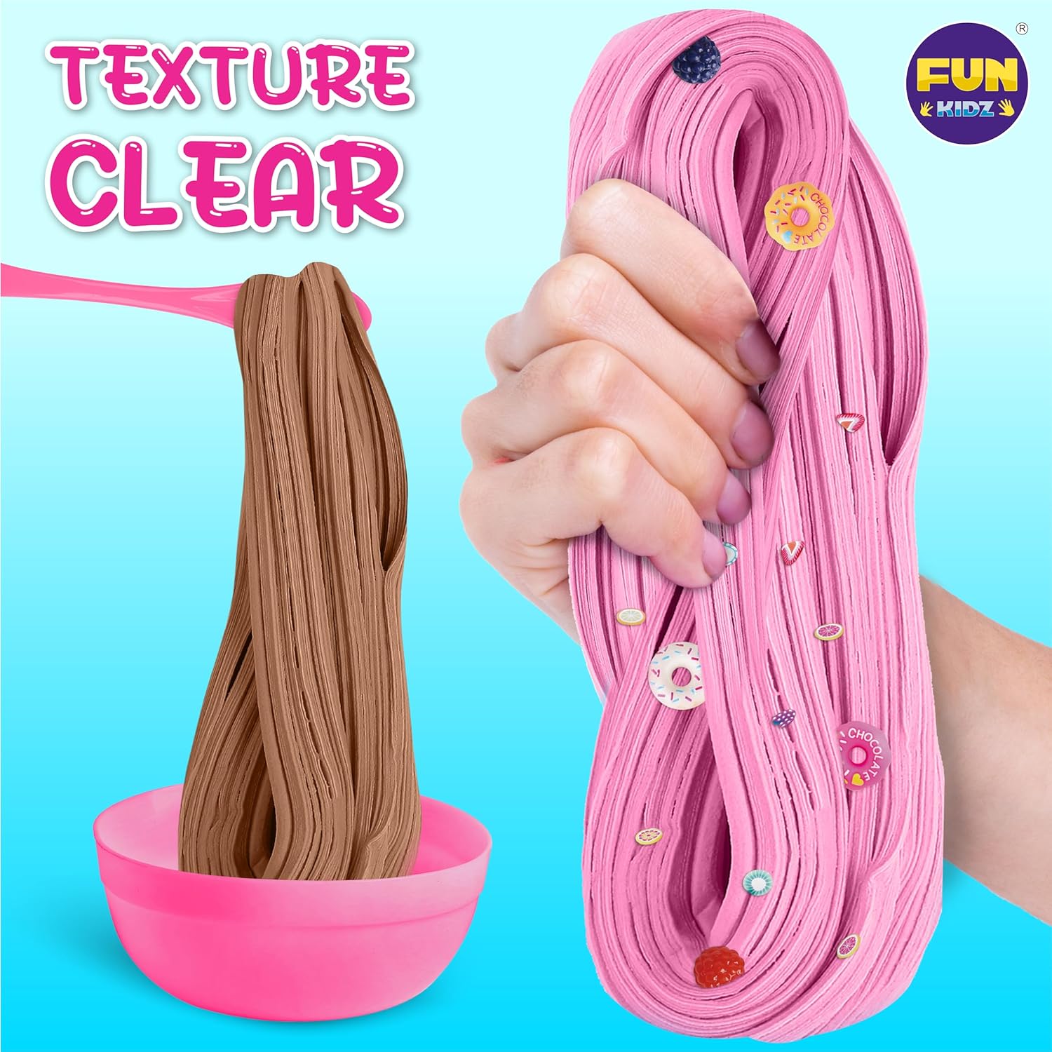 FunKidz Ice Cream Butter Slime Kit | DIY Soft Slime Set for Girls Ages 8–12 | Over 100 Style Combos | Vanilla, Orange & Chocolate Scents | Ideal Gift or Party Activity