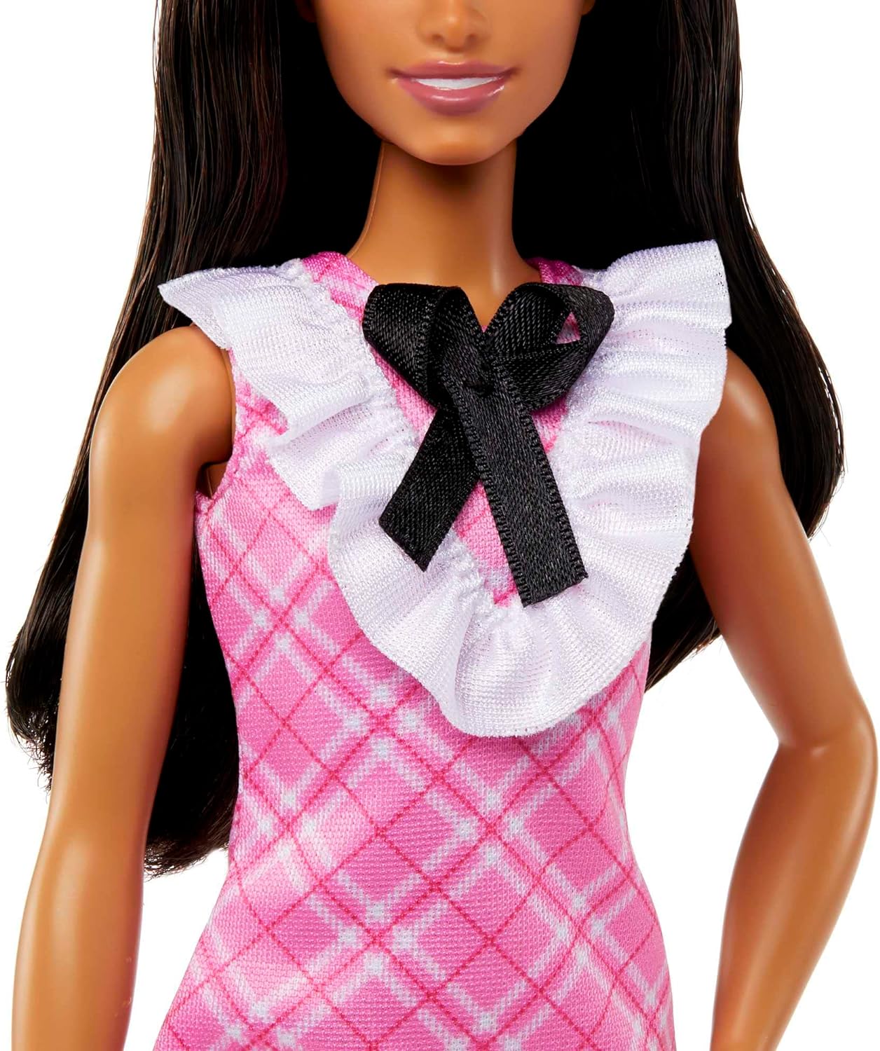 Barbie Fashionistas Doll in a Pink Plaid Dress with Black Bow