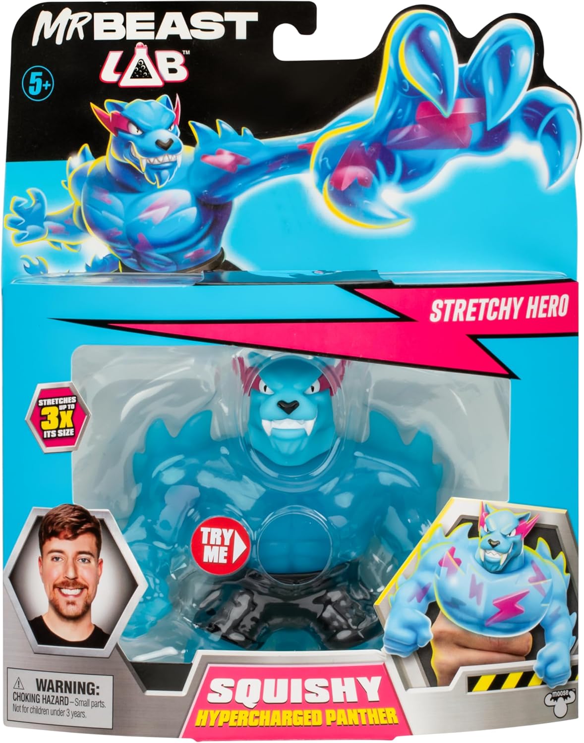 MrBeast Lab Stretchy Hypercharged Panther – Heroes of Goo Jit Zu | Squeeze, Squish & Stretch Up to 3x Its Size