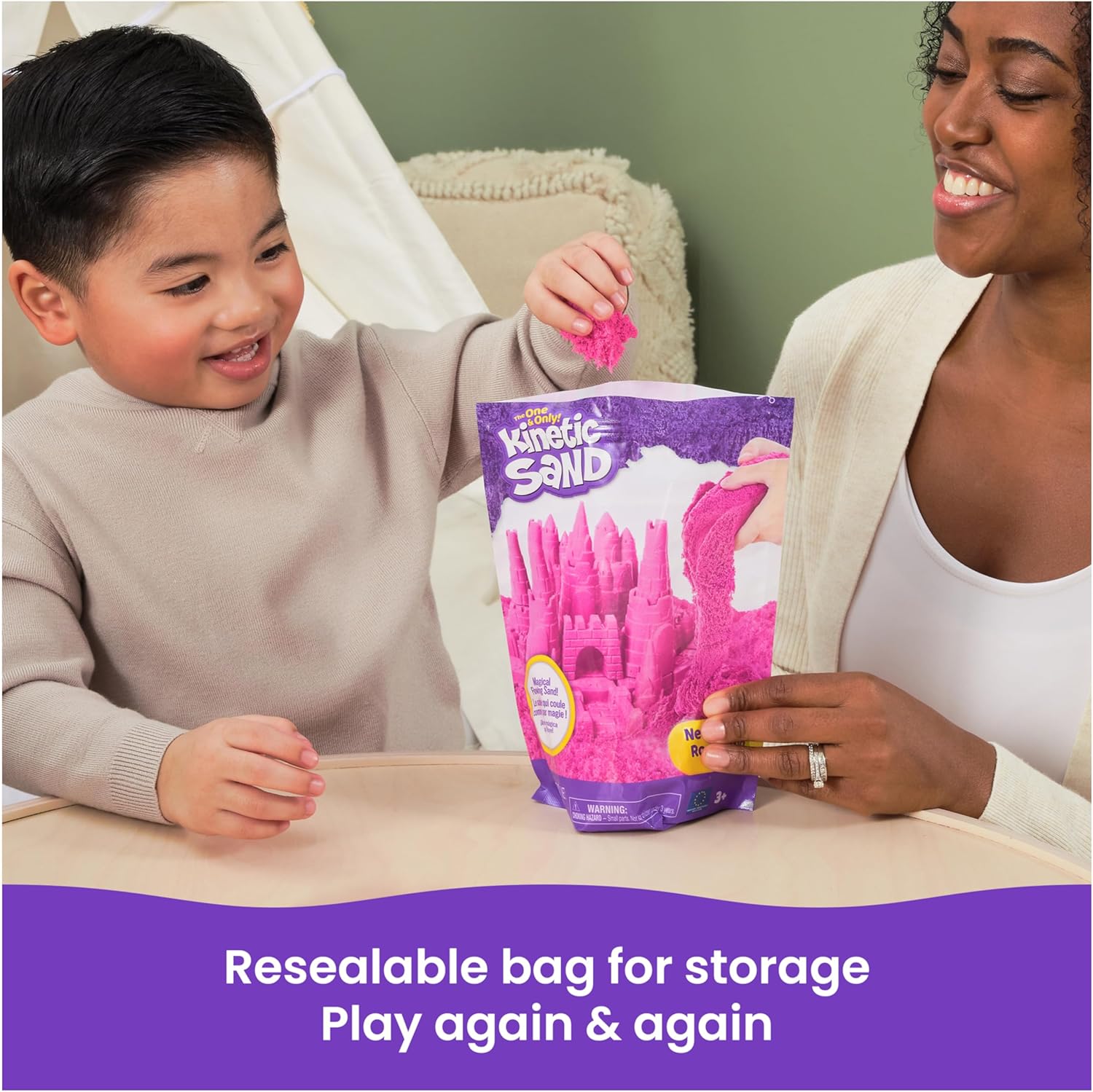 Kinetic Sand, 907g Pink Play Sand, Resealable Bag