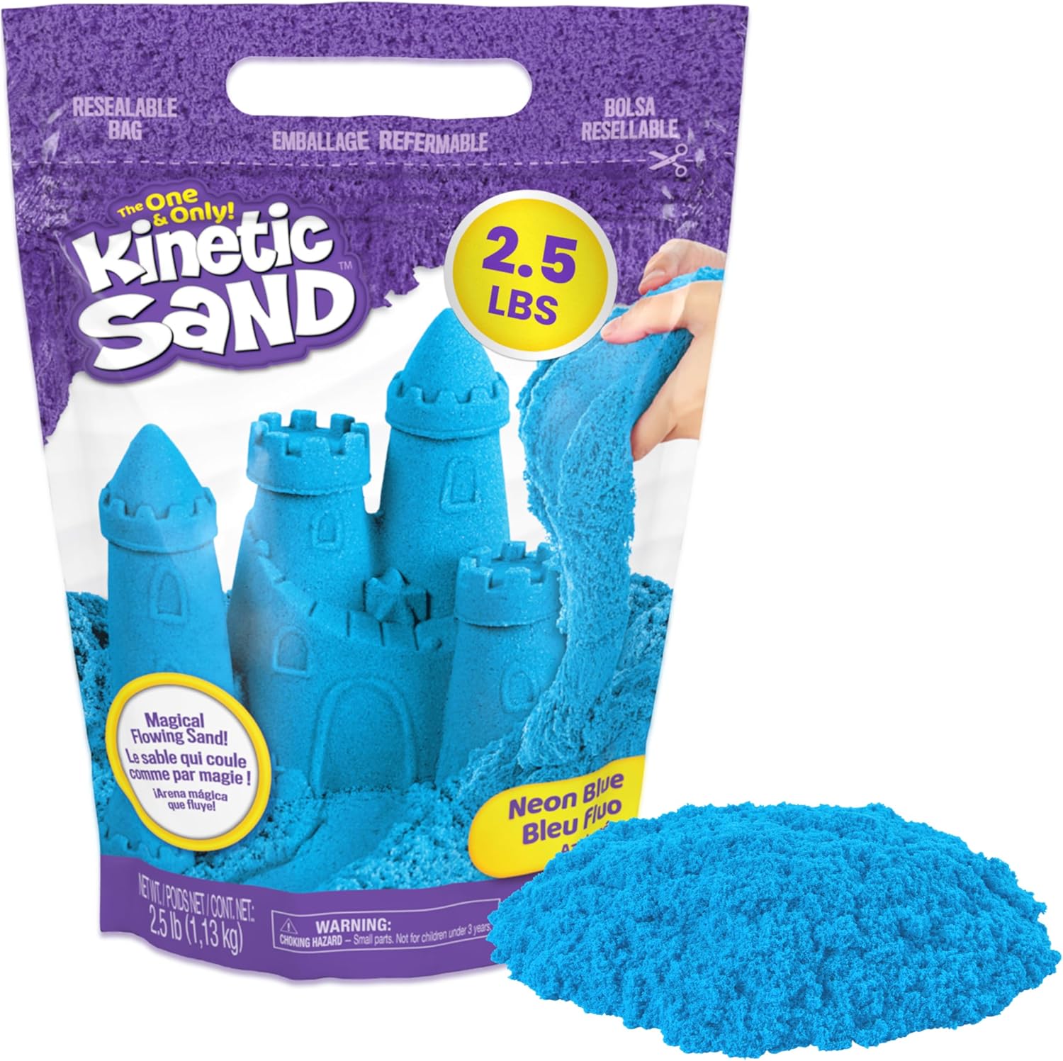 Kinetic Sand, 1,13 kg Blue Play Sand, Resealable Bag