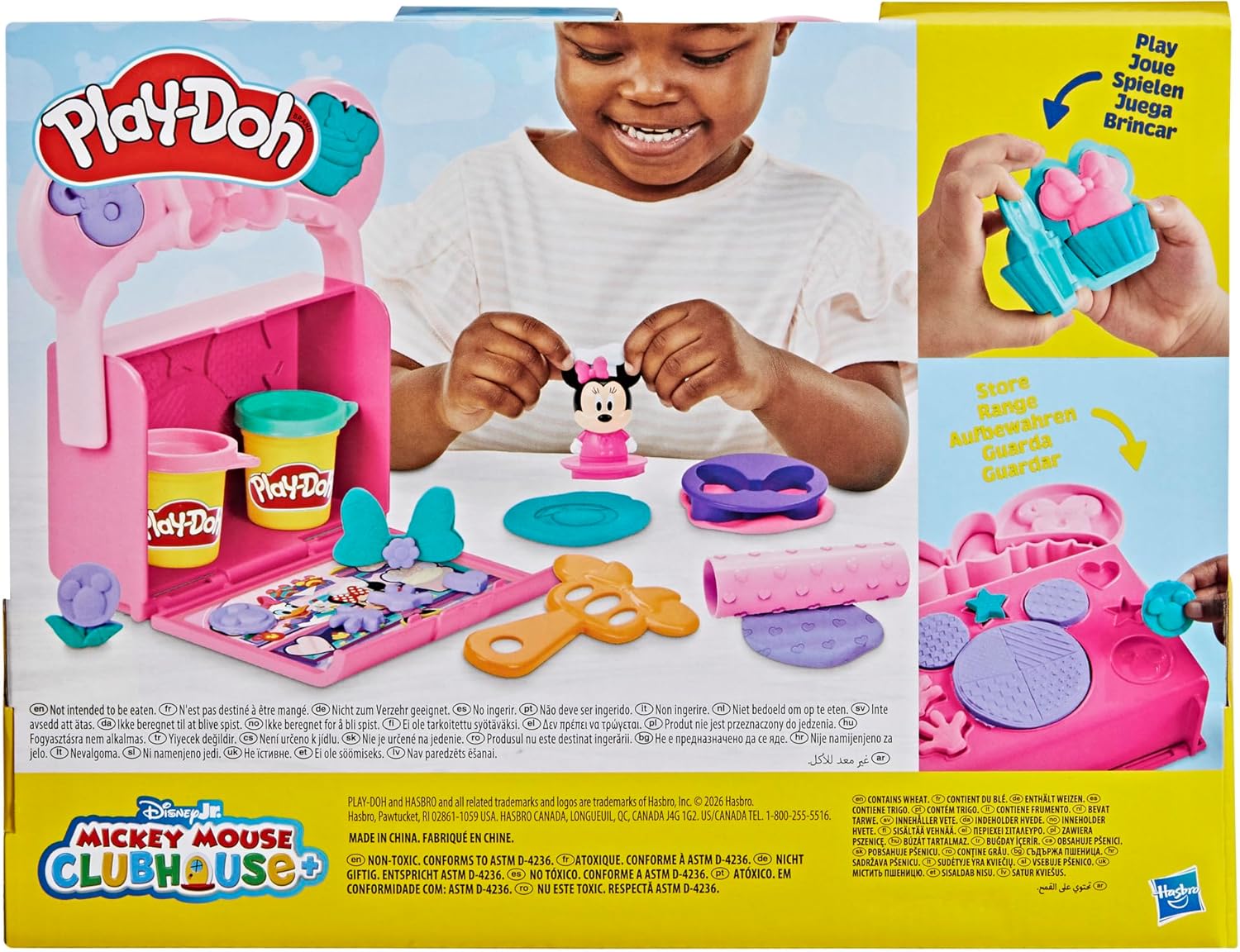 Play-Doh Disney Junior Mickey Mouse Clubhouse On-The-Go-Bäckerei-Spielset | Minnie Mouse Spiel-Essensset für Kinder ab 2 Jahren