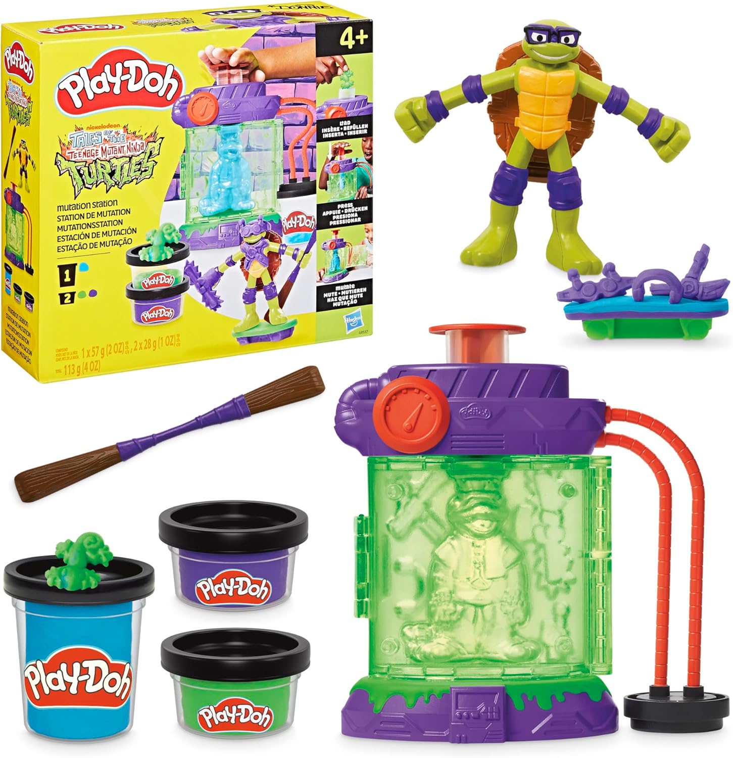 Play-Doh Teenage Mutant Ninja Turtles Mutation Station Spielset | Bendy Donatello Figur & Mondo Gecko Maker | Spielzeug für Kinder ab 4 Jahren