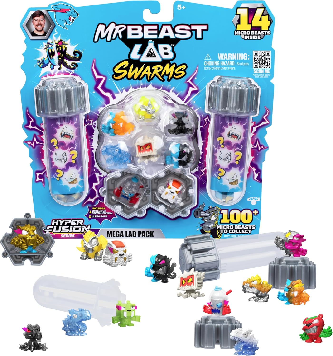 MrBeast Lab Swarms Series 3 – Hyper Fusion Series 14-Pack: Steel Slushee Edition | Fuse, Build & Unleash the Chaos!