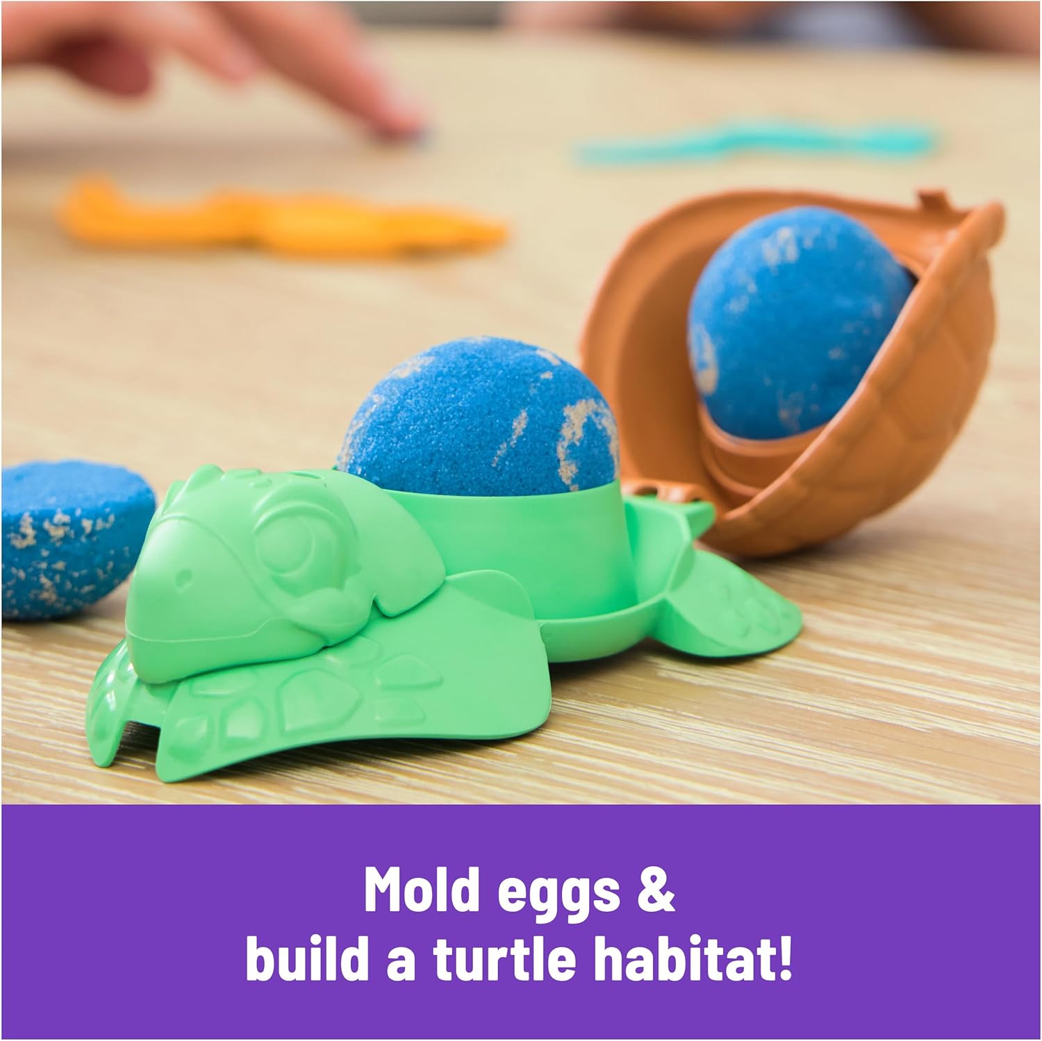 Kinetic Sand, Project Planet Turtle Beach with 396g Play Sand, Tools & Molds