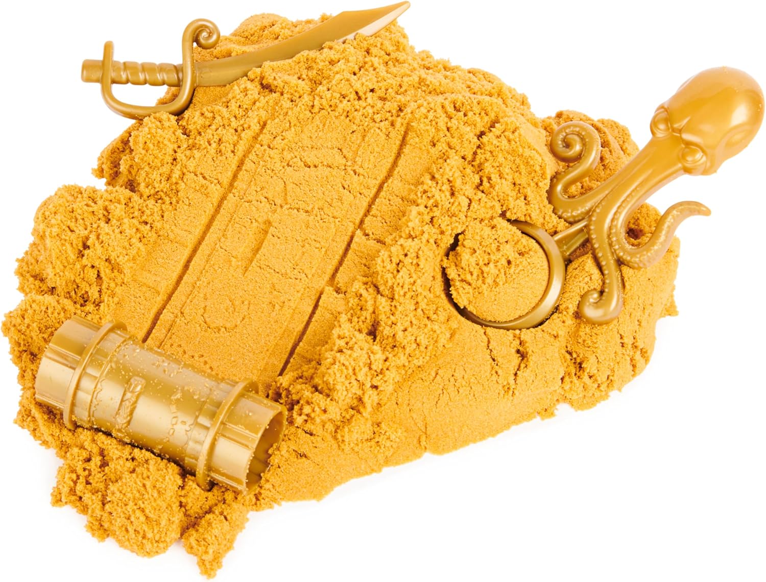 Kinetic Sand, Treasure Hunt with 14 Surprise Reveals & 737 g rare Shimmer Gold Play Sand