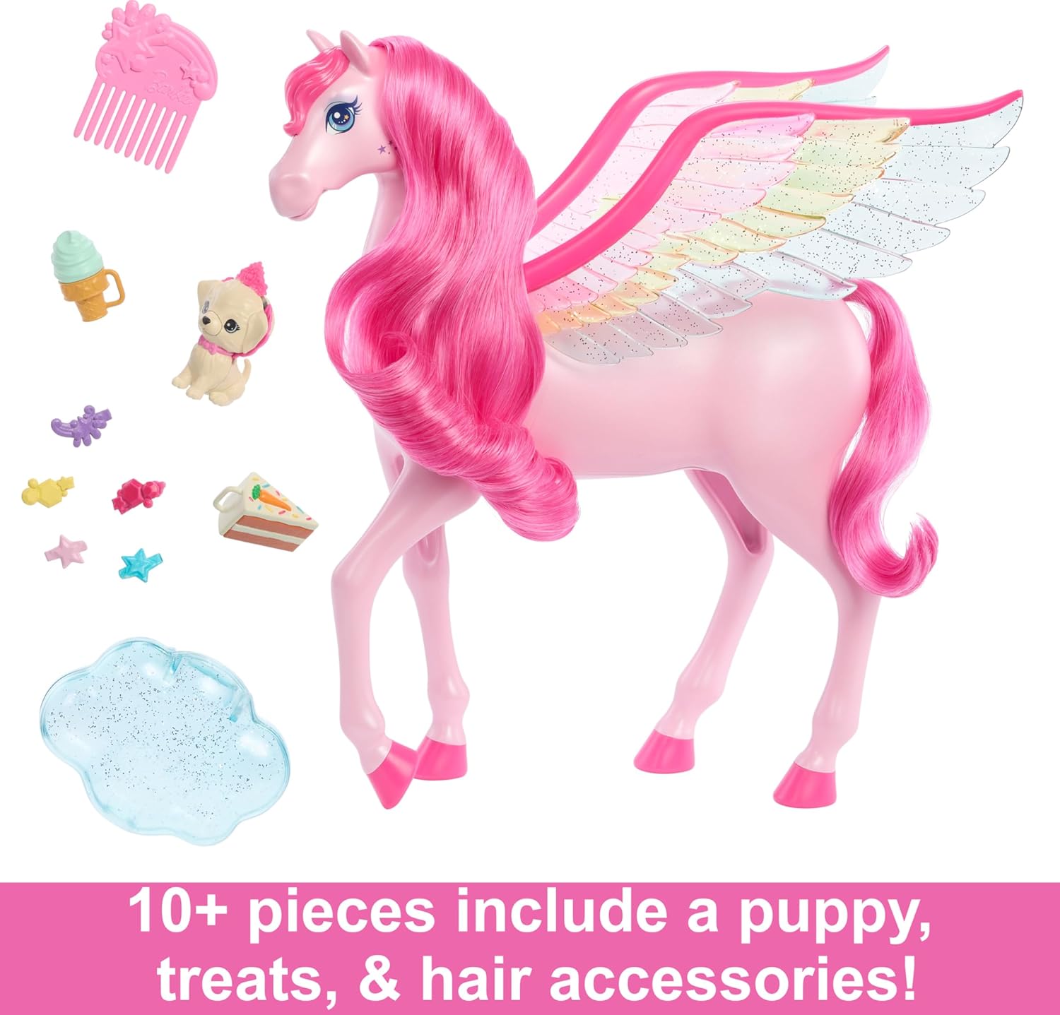 Barbie Pegasus Pink Winged Horse Toy | Inspired by Barbie A Touch of Magic | Ages 3+