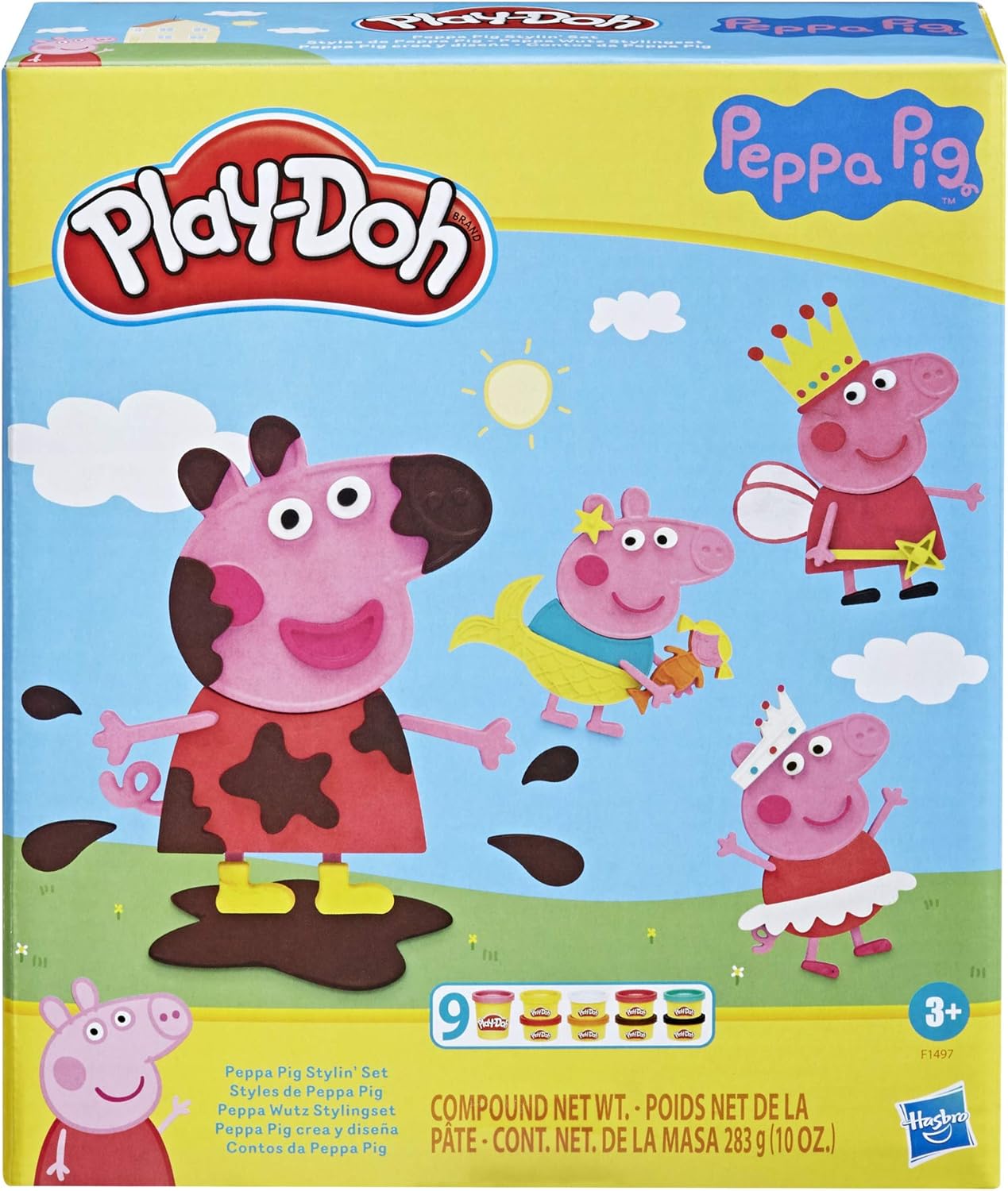 Play-Doh Peppa Pig Stylin’ Set | Peppa Pig Playset with 9 Cans & 11 Tools | Arts & Crafts Toy for Kids Ages 3+