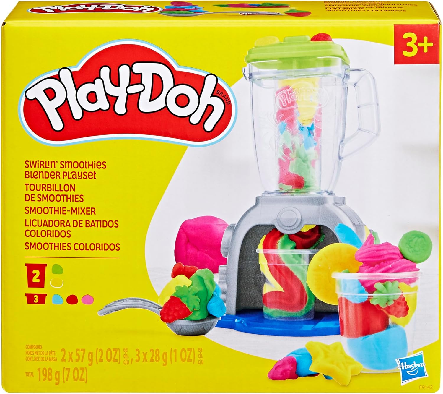 Play-Doh Swirlin' Smoothies Mélangeur de jouets | Ensemble de cuisine de jeu pour enfants avec 5 couleurs | 3 ans et plus