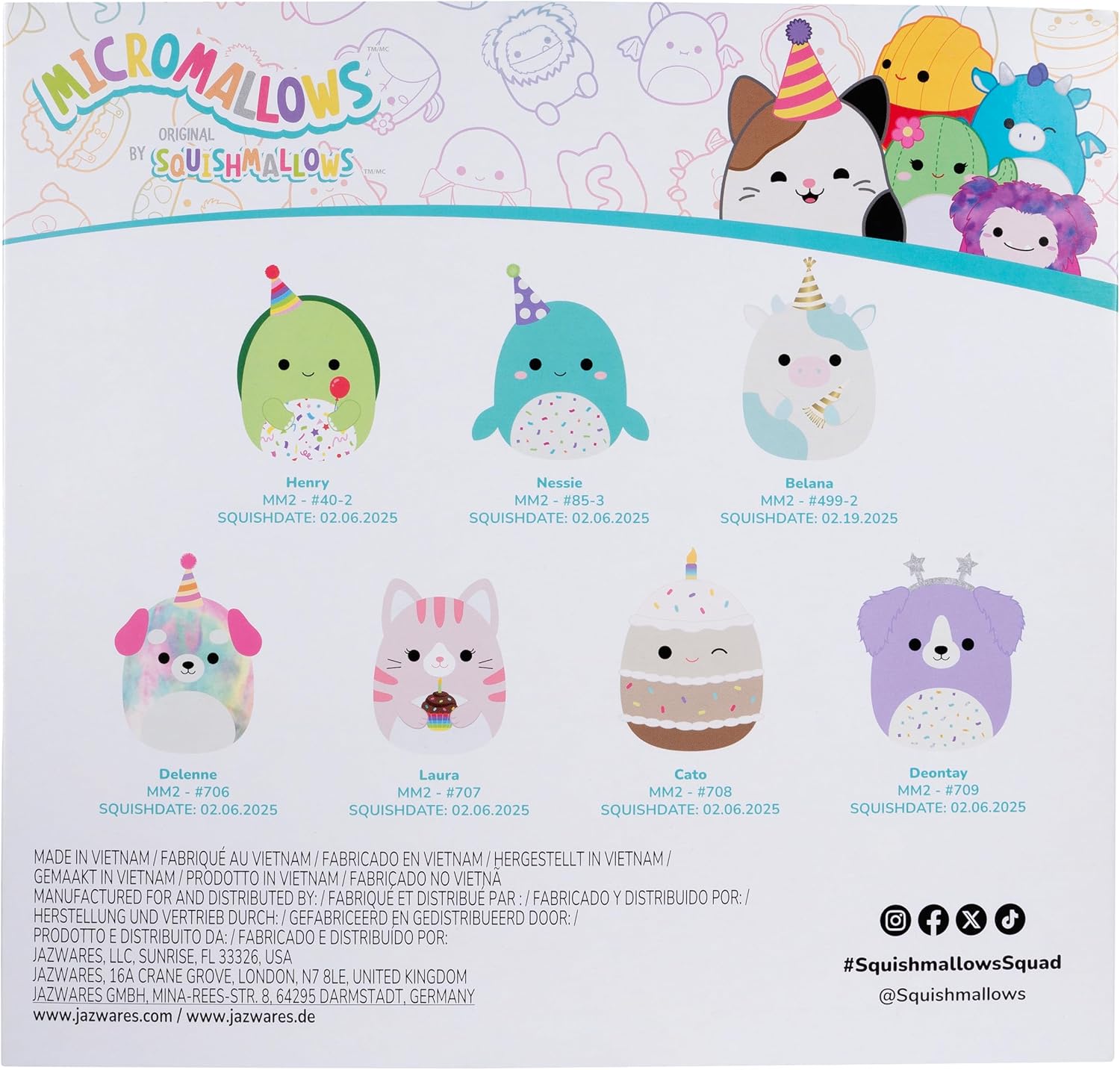 Squishmallows Micromallows Plush Birthday Countdown 7-Pack