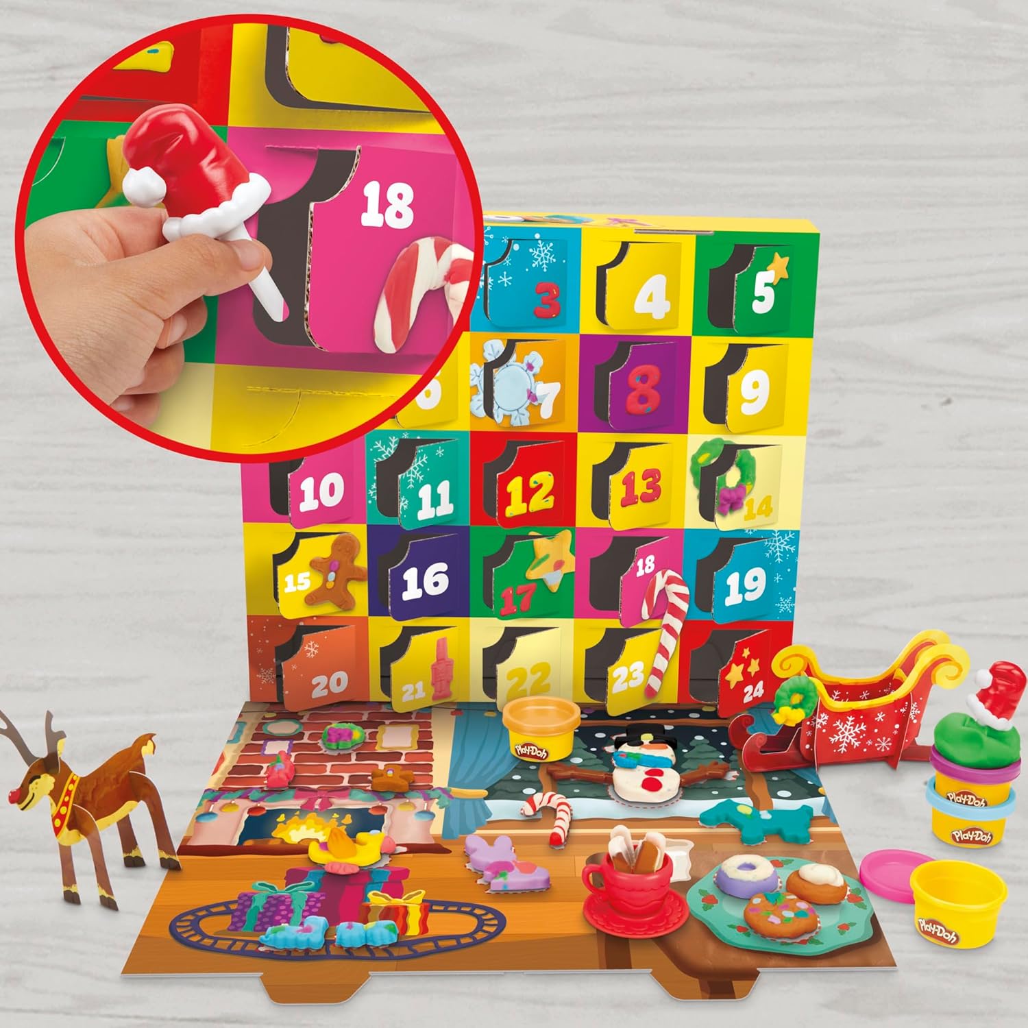 Play-Doh Holiday Advent Calendar | 24-Day Countdown with Surprise Gifts | Ages 3+