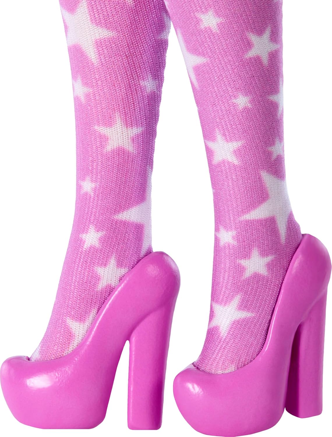 Barbie Deluxe Style Doll in Pink Denim Star-Print Dress with Matching Tights