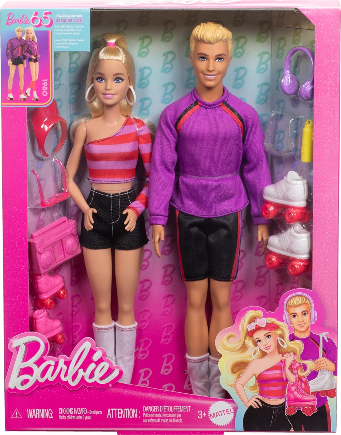 Barbie Fashionistas 2-Doll Roller-Skating Set featuring Barbie and Ken