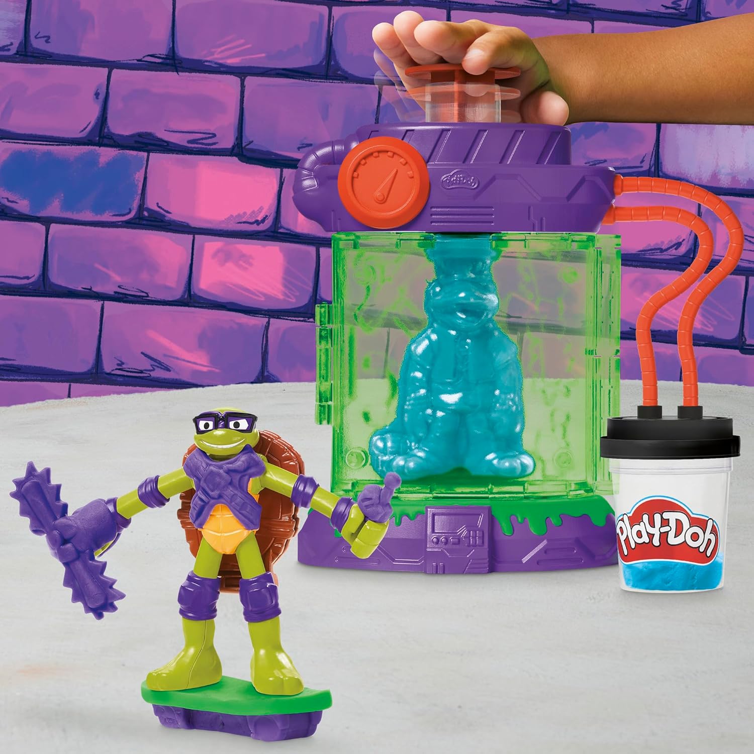 Play-Doh Teenage Mutant Ninja Turtles Mutation Station Spielset | Bendy Donatello Figur & Mondo Gecko Maker | Spielzeug für Kinder ab 4 Jahren