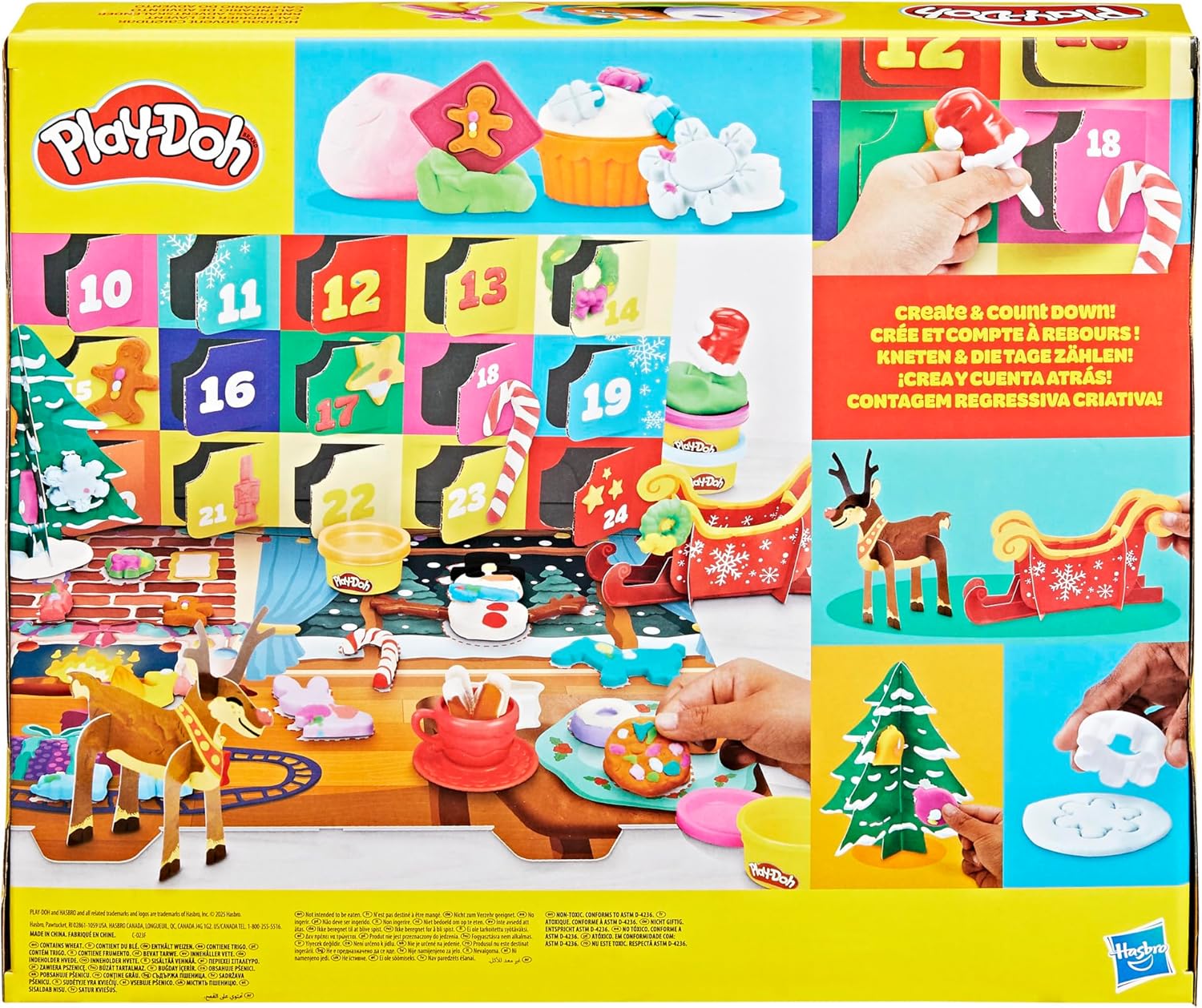 Play-Doh Holiday Advent Calendar | 24-Day Countdown with Surprise Gifts | Ages 3+