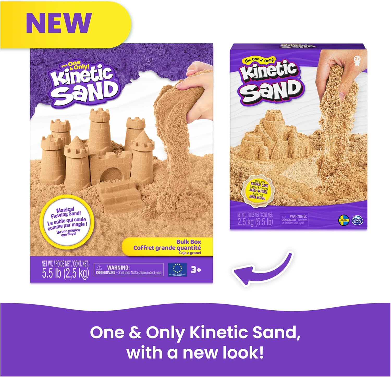Kinetic Sand, 2,5kg Natural Brown Play Sand, Resealable Bag