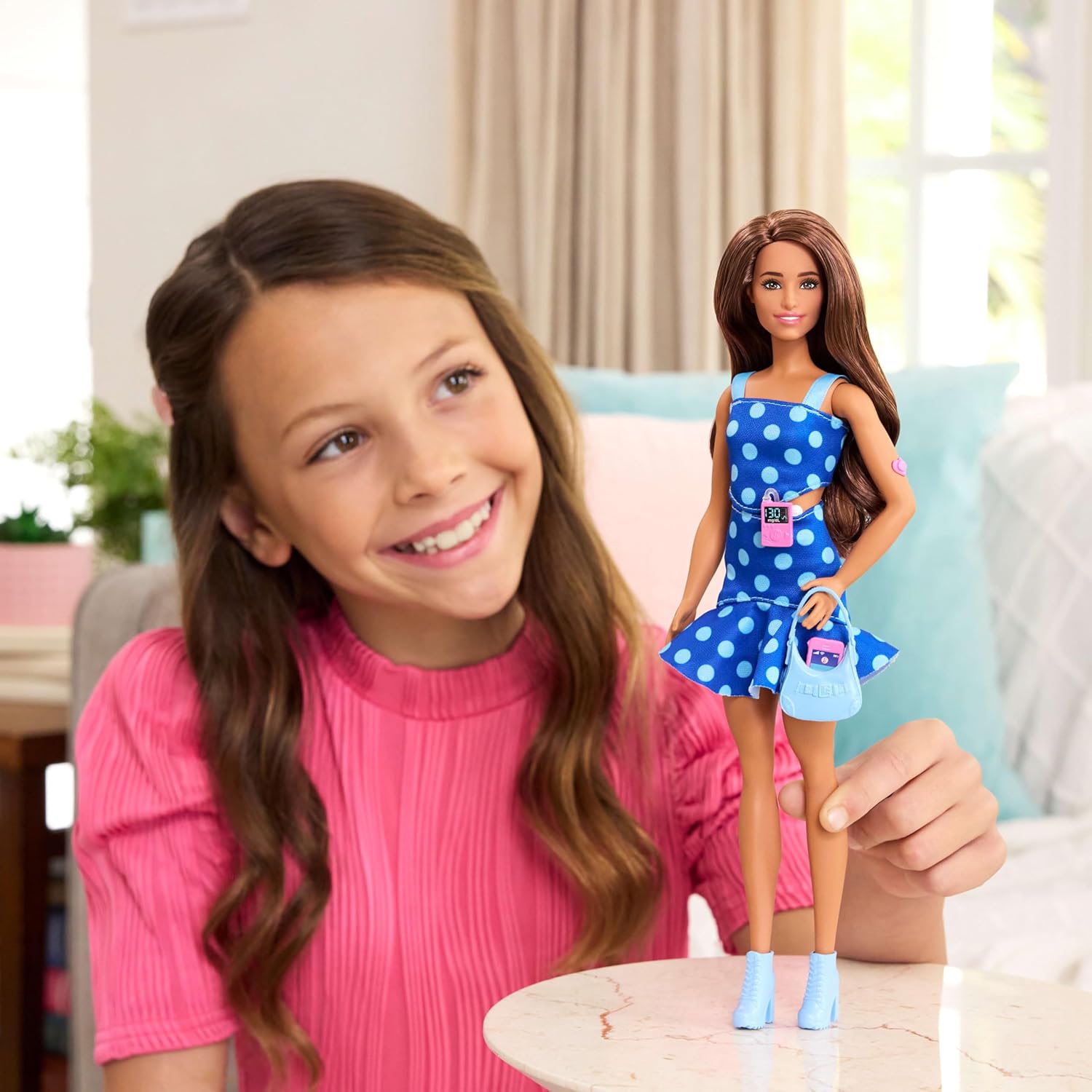 Barbie Fashionistas Doll With Blue Polka Top and Matching Skirt