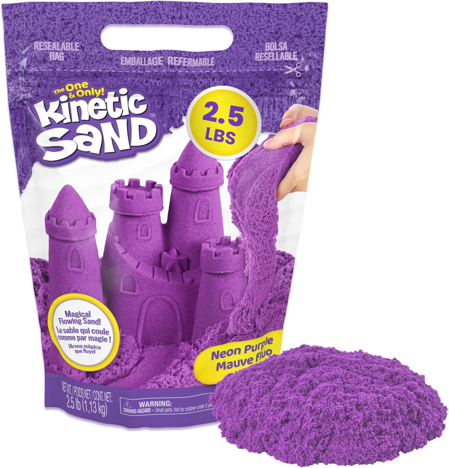 Kinetic Sand, 1,13 kg Purple Play Sand, Resealable Bag