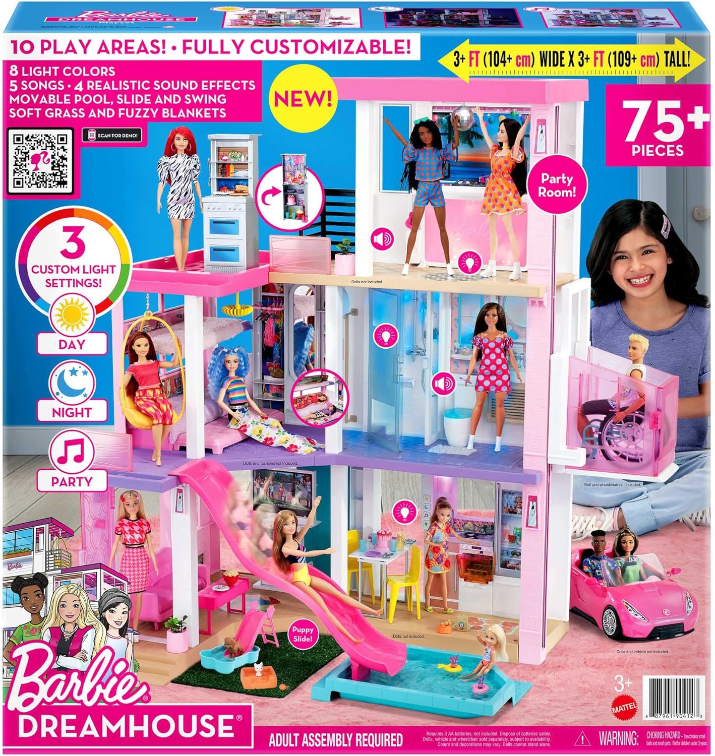 Barbie - DreamHouse XL - Dollhouse with 75+ Accessories and Wheelchair Accessible Elevator