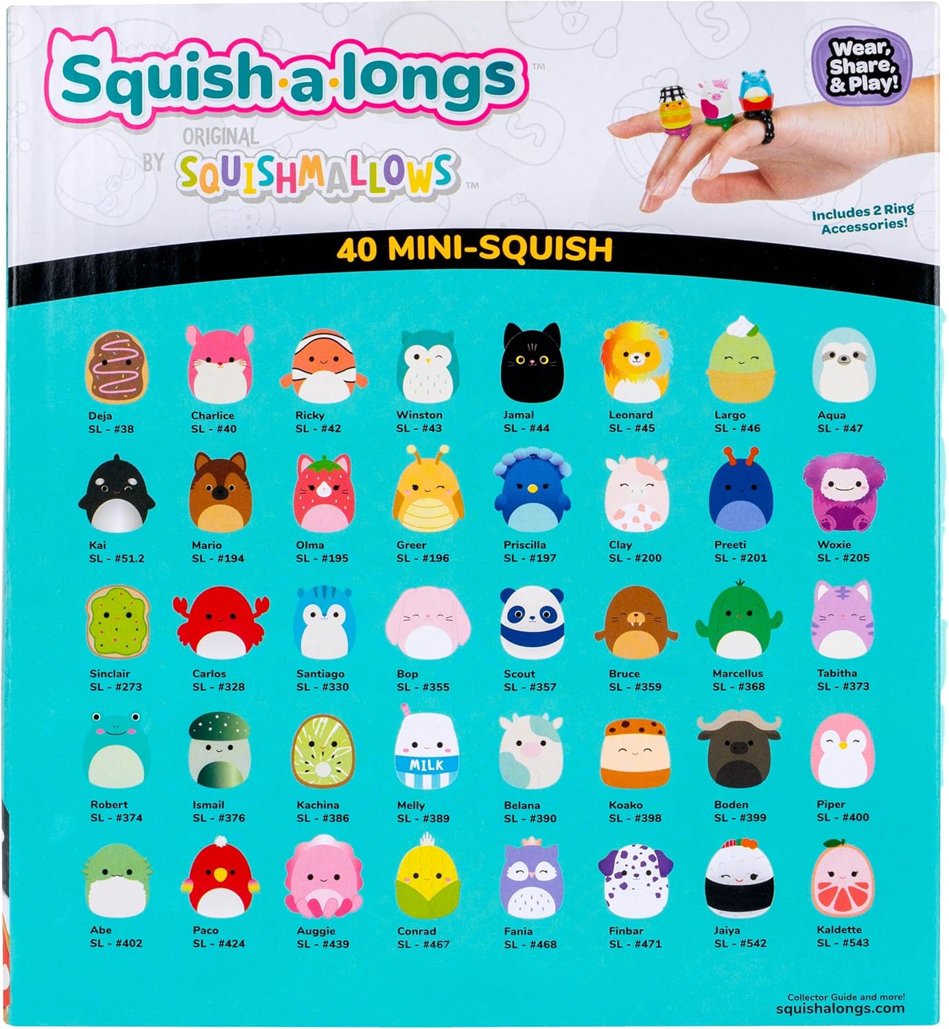 Squishmallows Micromallows Multipack – Includes 2 Clip-a-Longs and 40 Mini-Squish