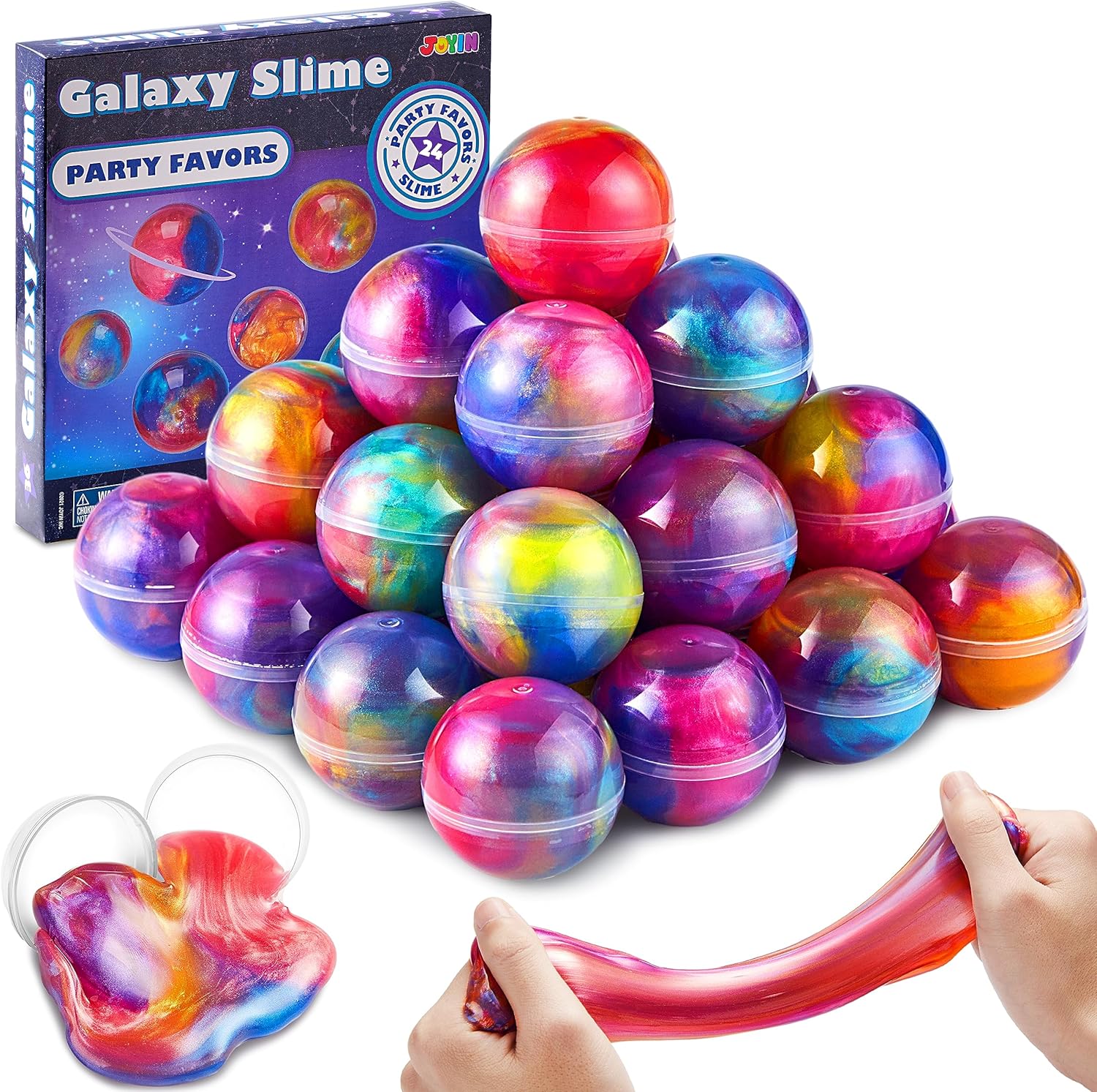Galaxy Slime Kit | 36 Mini Slime Pack | Stretchy, Non-Sticky, Reusable Party Favors for Kids Ages 5–12 | Valentine’s, Easter, or Classroom Gift Set