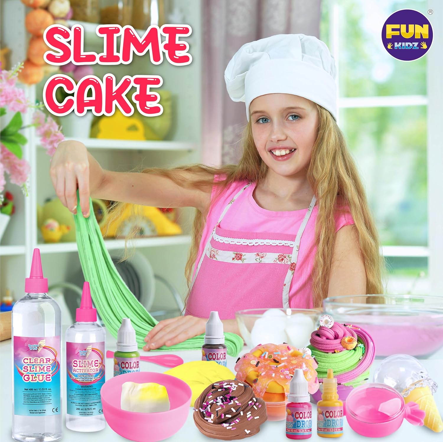 FunKidz Ice Cream Butter Slime Kit | DIY Soft Slime Set for Girls Ages 8–12 | Over 100 Style Combos | Vanilla, Orange & Chocolate Scents | Ideal Gift or Party Activity