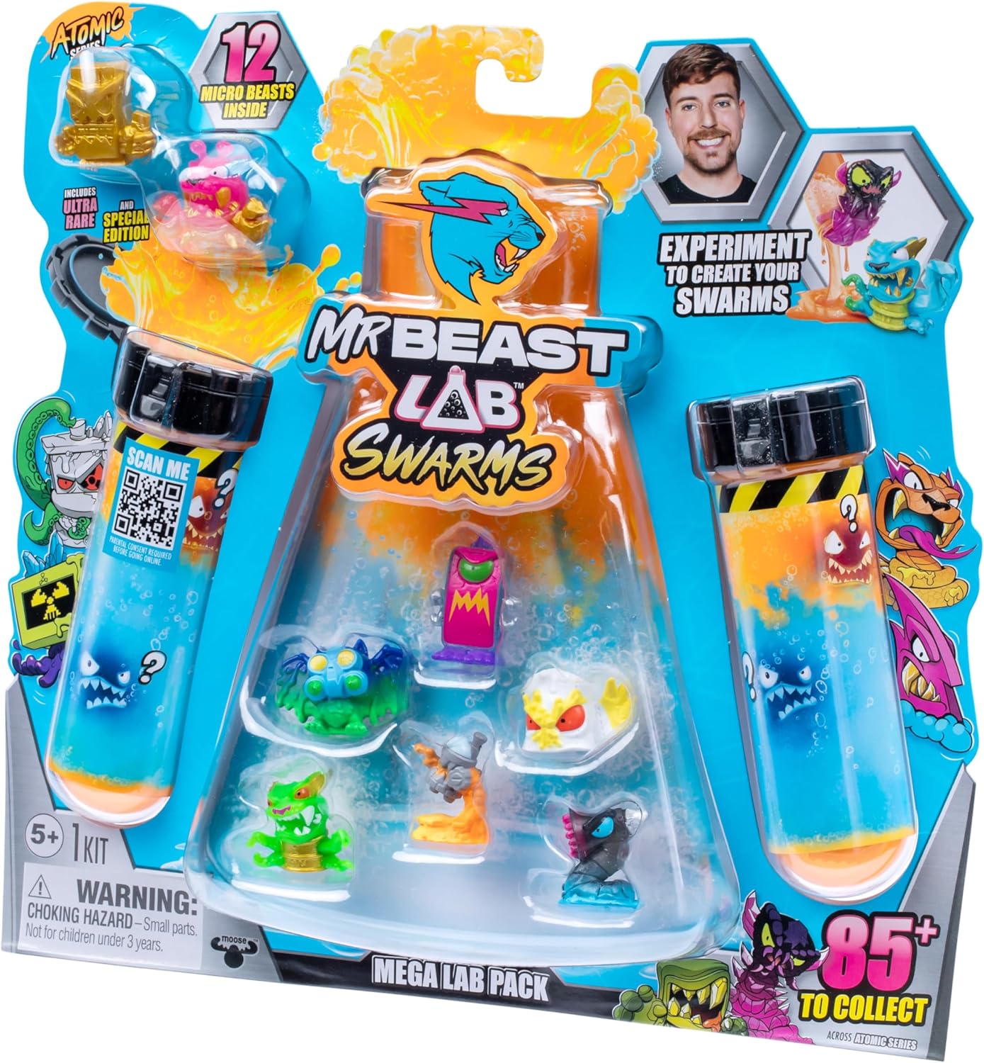 MrBeast Lab Swarms Atomic Series 12 Pack – Crab Cat Edition | Mix, Shake & Reveal the Chaos!