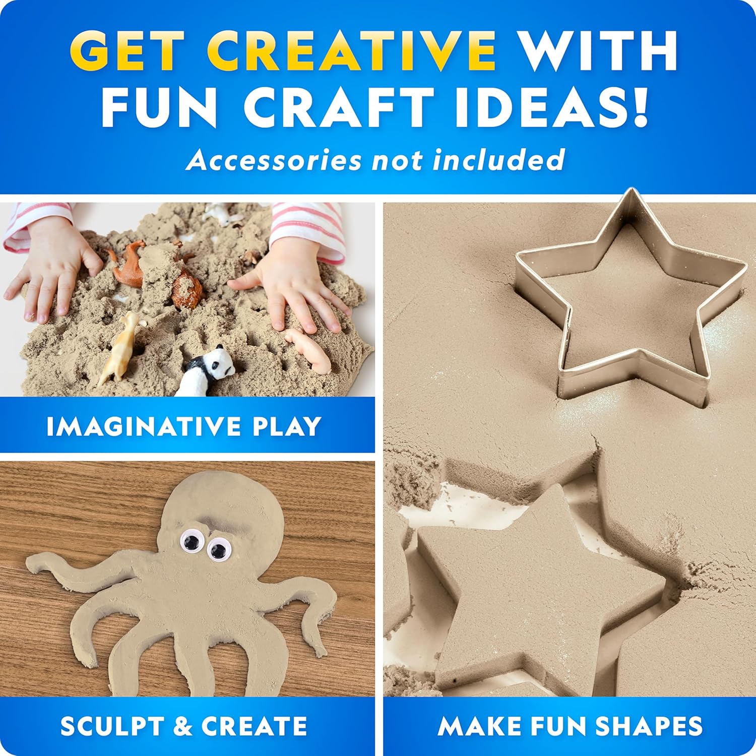 National Geographic Moon Sand - 5.44  kg with Castle Molds (Natural)