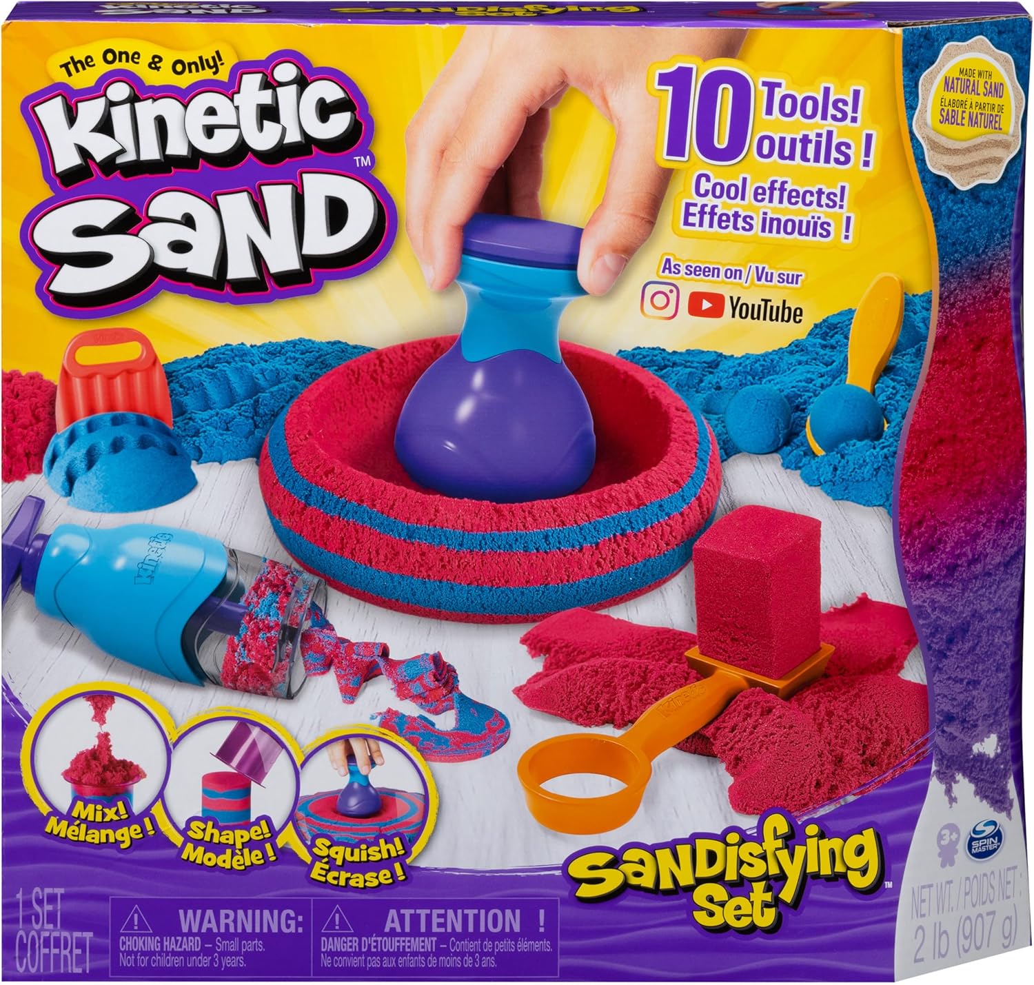 Kinetic Sand, Sandisfying Set with 907g of Sand and 10 Tools