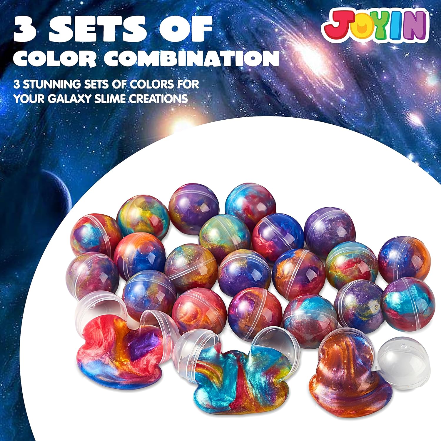 Galaxy Slime Kit | 36 Mini Slime Pack | Stretchy, Non-Sticky, Reusable Party Favors for Kids Ages 5–12 | Valentine’s, Easter, or Classroom Gift Set