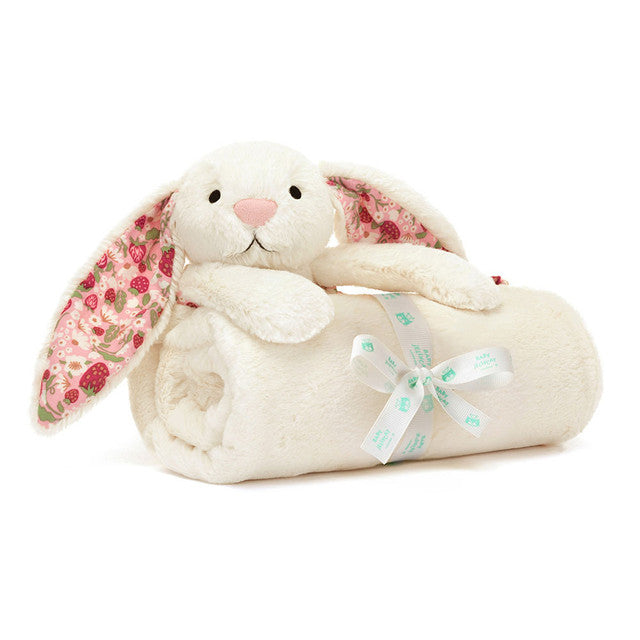 Jellycat Blossom Cream Bunny ‘Berry’ Blankie