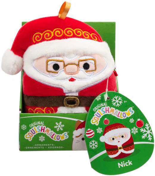 Squishmallows Christmas Ornament Santa with Glasses Nick
