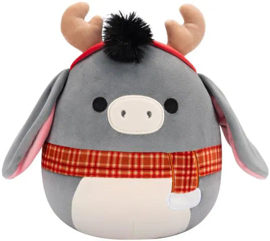Squishmallows Christmas Donkey with Antlers and Scarf Jason