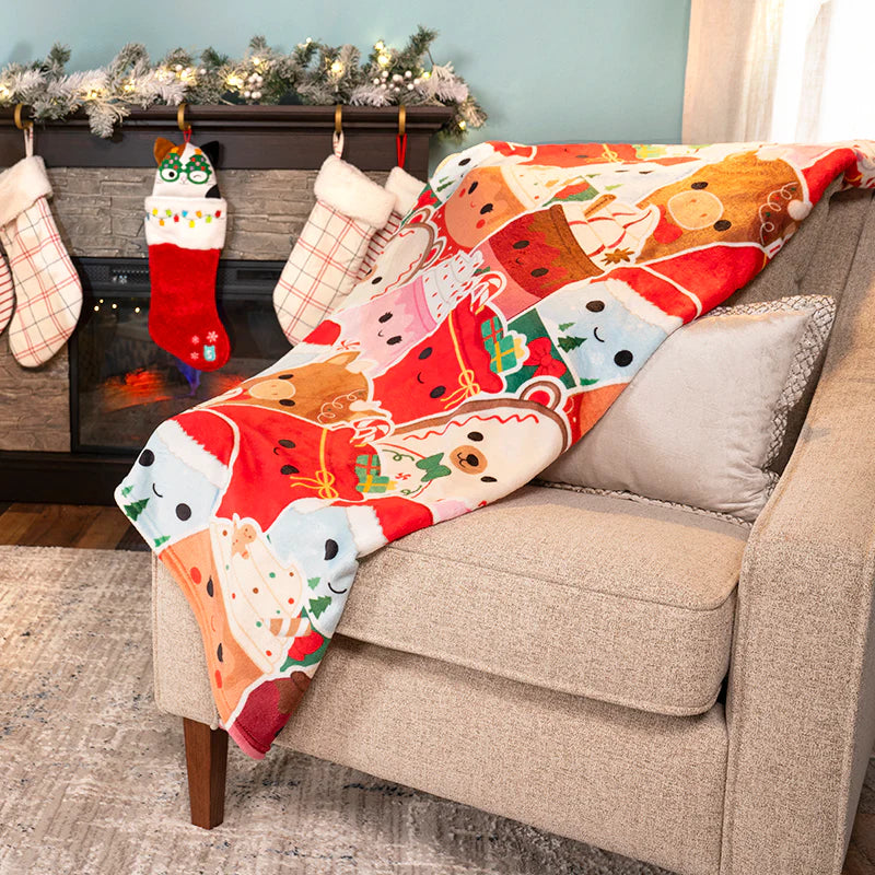 Squishmallows Christmas Holiday Throw Blanket
