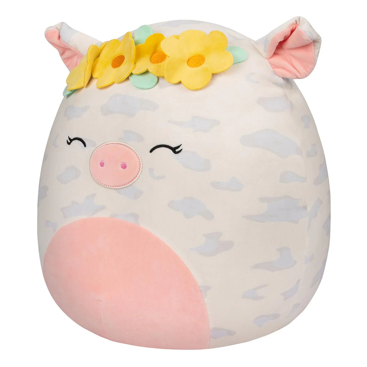 Squishmallows  - Rosie the Spotted Pig with Yellow Flower Crown