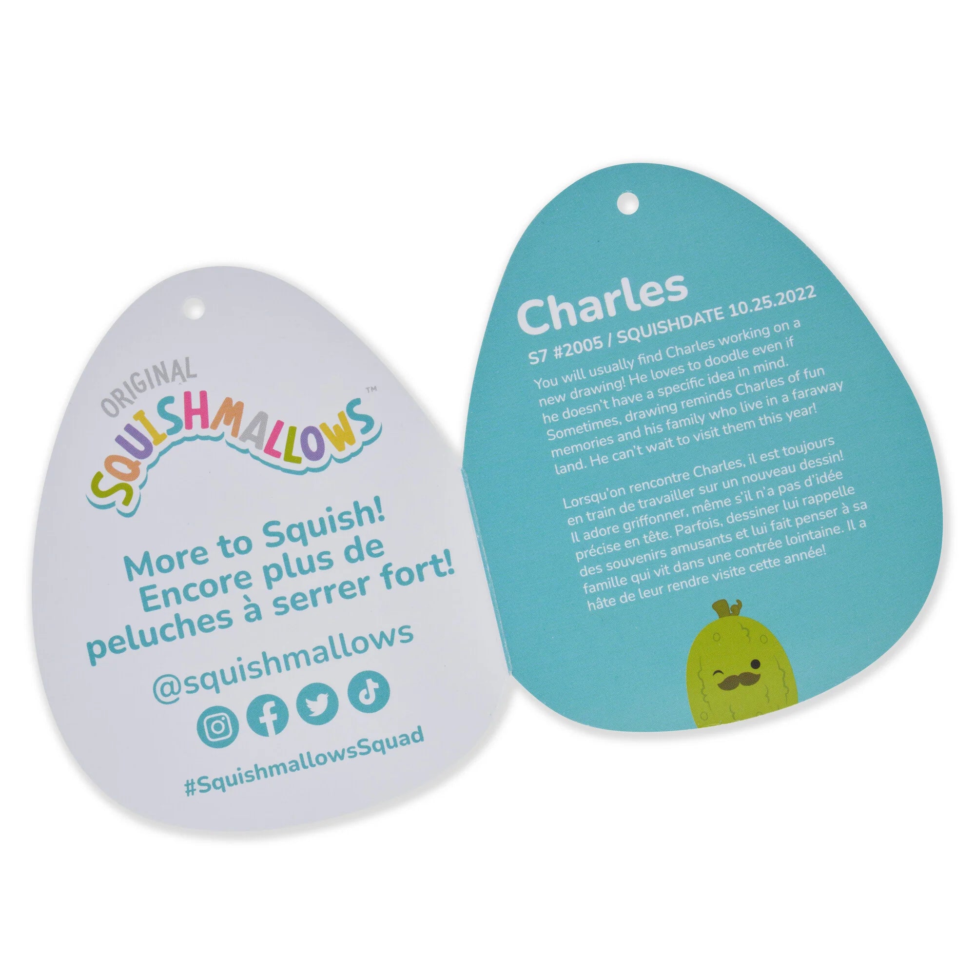 Squishmallows - Charles Pickle with Mustache