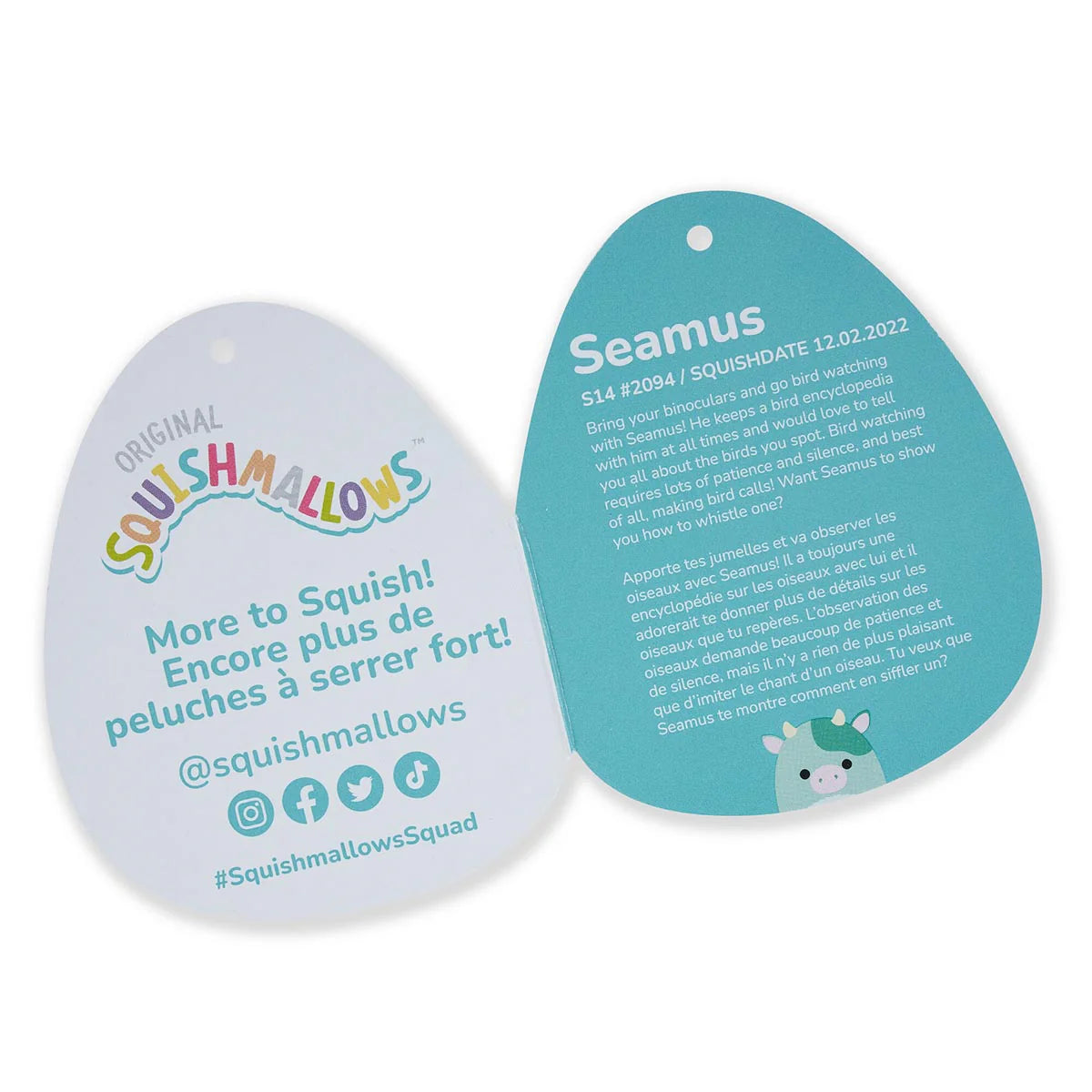 Squishmallows Fuzz-A-Mallows Seamus the Green Cow