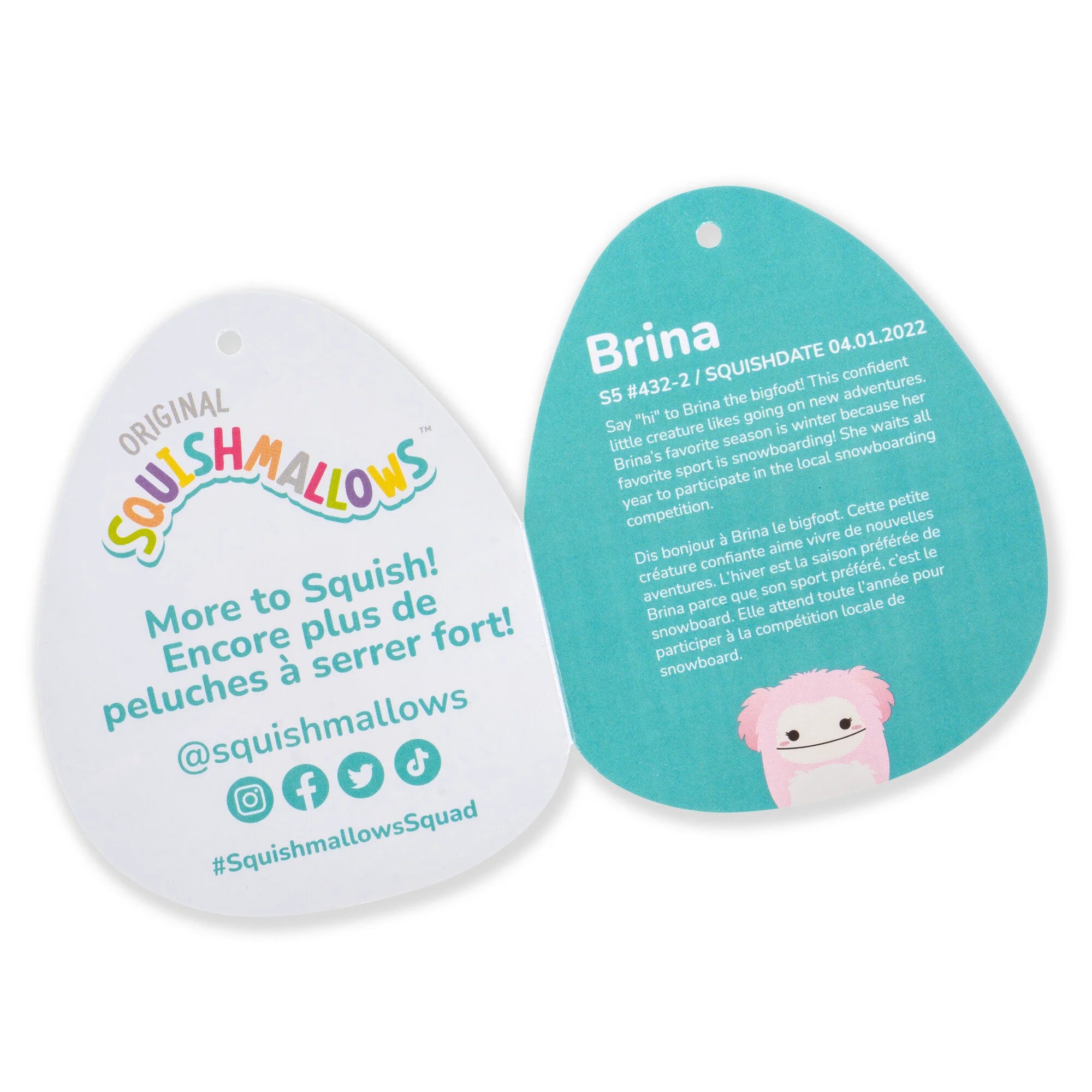 Squishmallows Fuzz-A-Mallows Brina the Pink Bigfoot