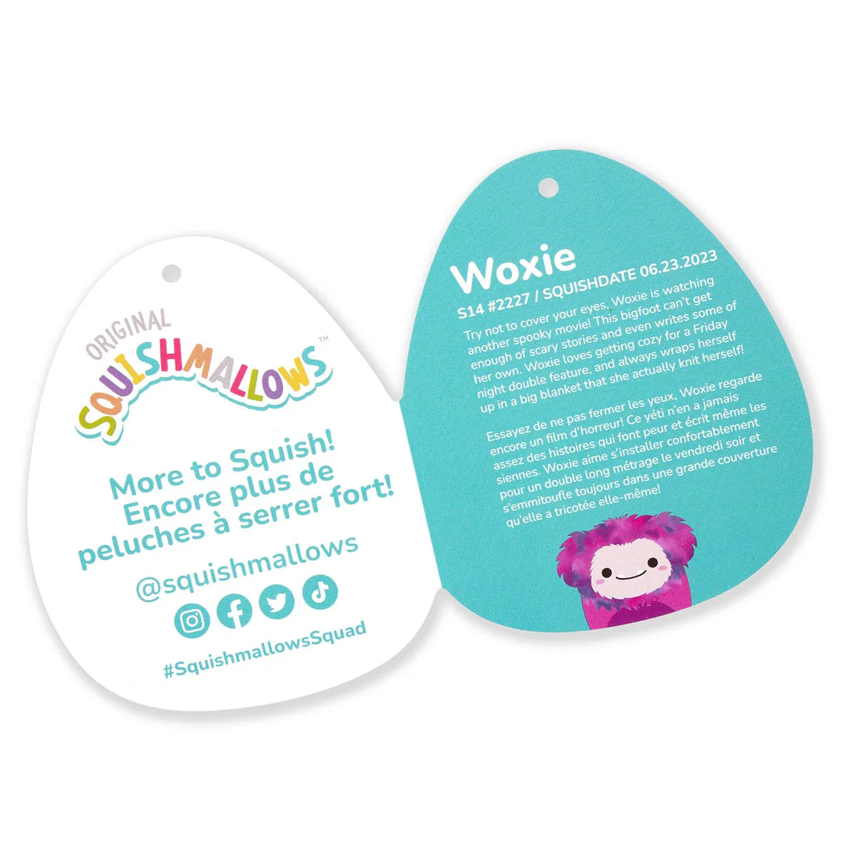 Squishmallows  - Woxie the Magenta Bigfoot