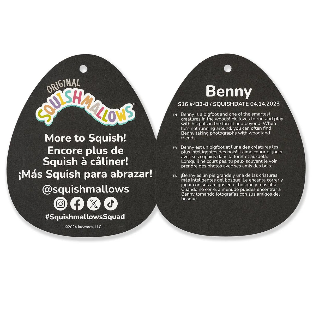 Squishmallows Christmas Select Series Benny the Bigfoot Snowman