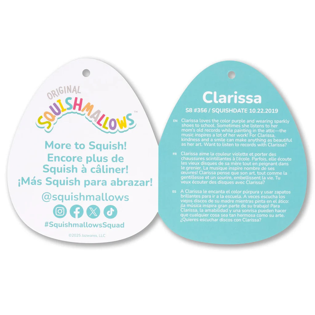 Squishmallows Fuzz-A-Mallows Clarissa the Rainbow Unicorn