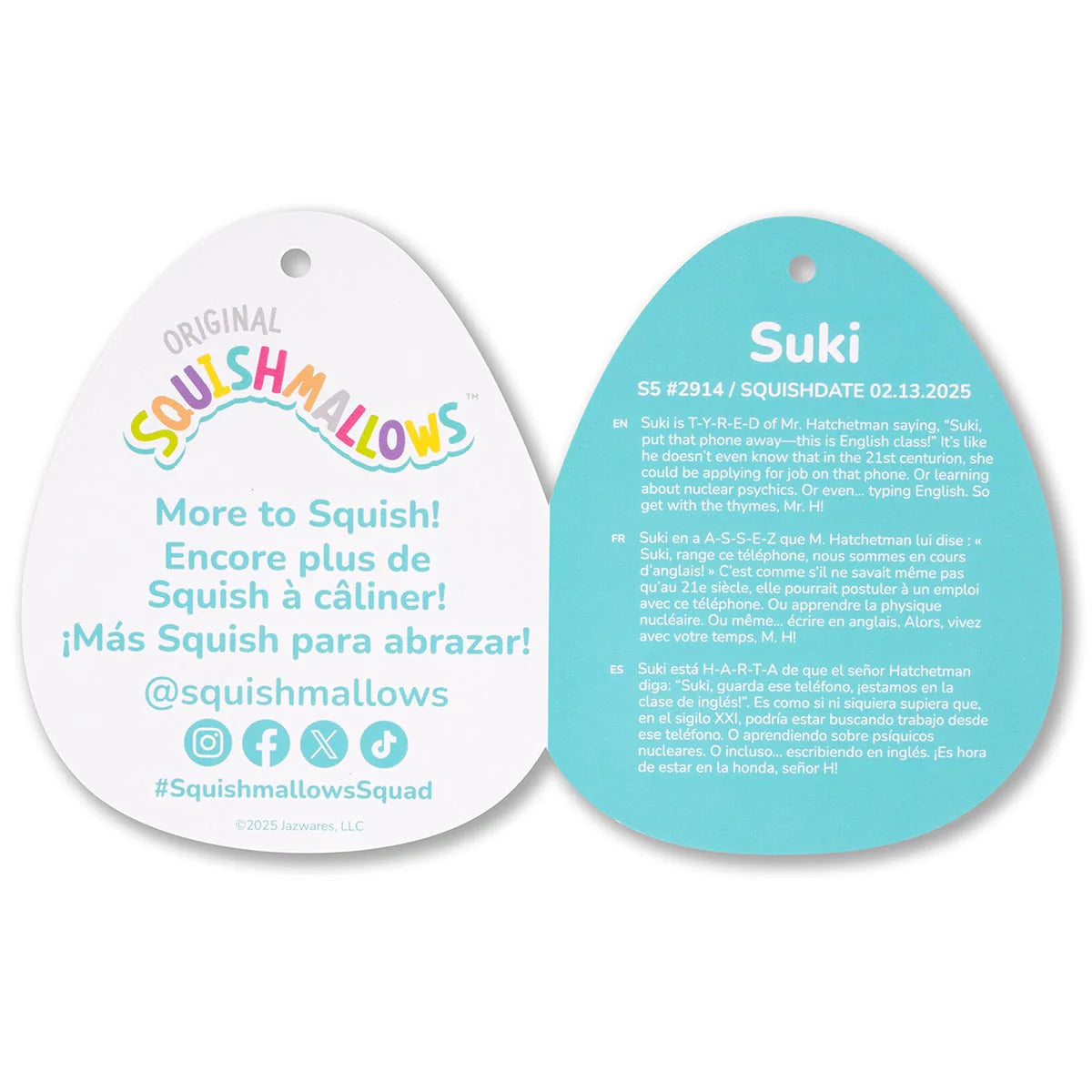 Squishmallows Micromallows Suki the Spotted Tortoiseshell Cat