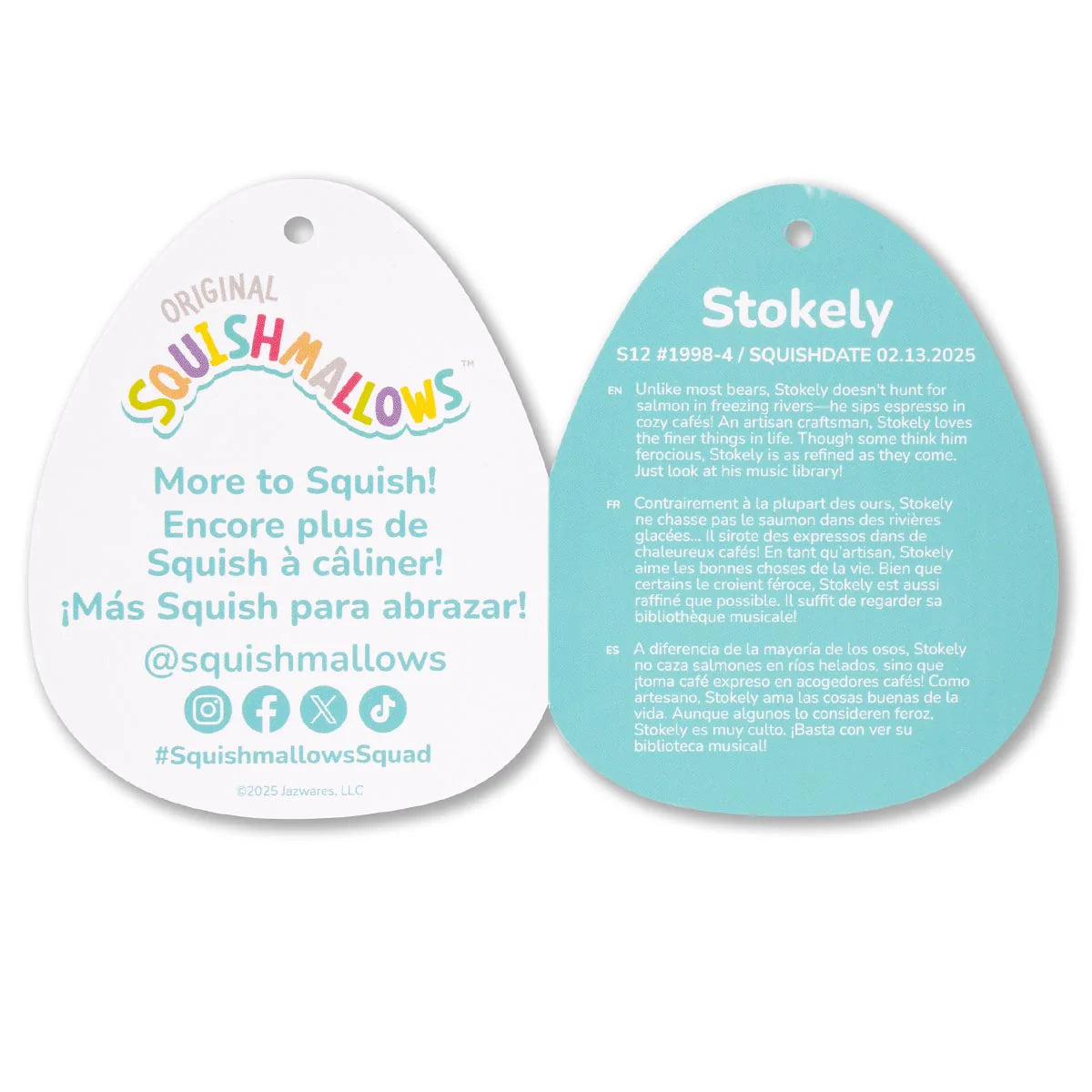 Squishmallows  - Stokely the Brown Kodiak Bear with Bucket Hat