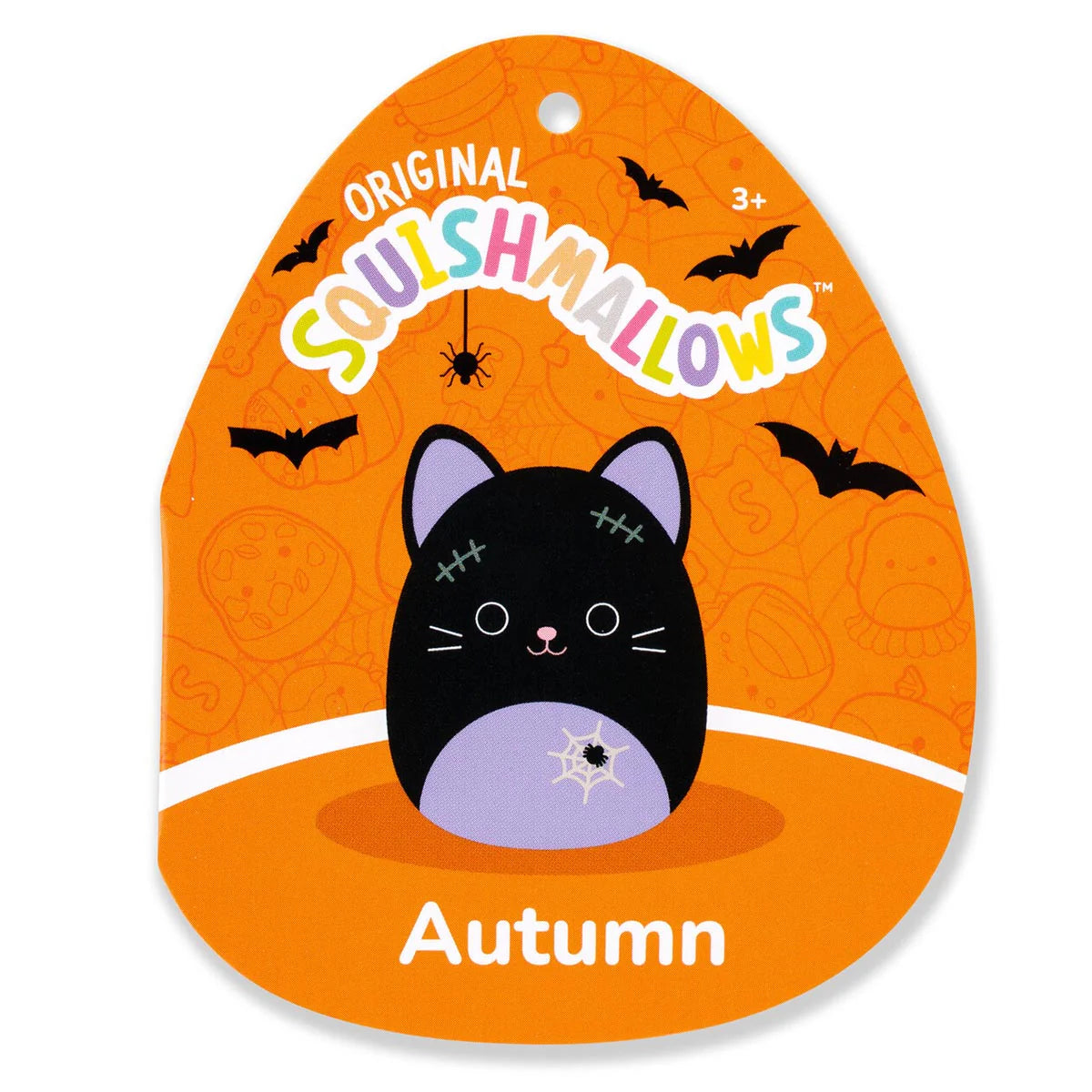 Squishmallows Halloween Autumn the Black Cat with Purple Belly