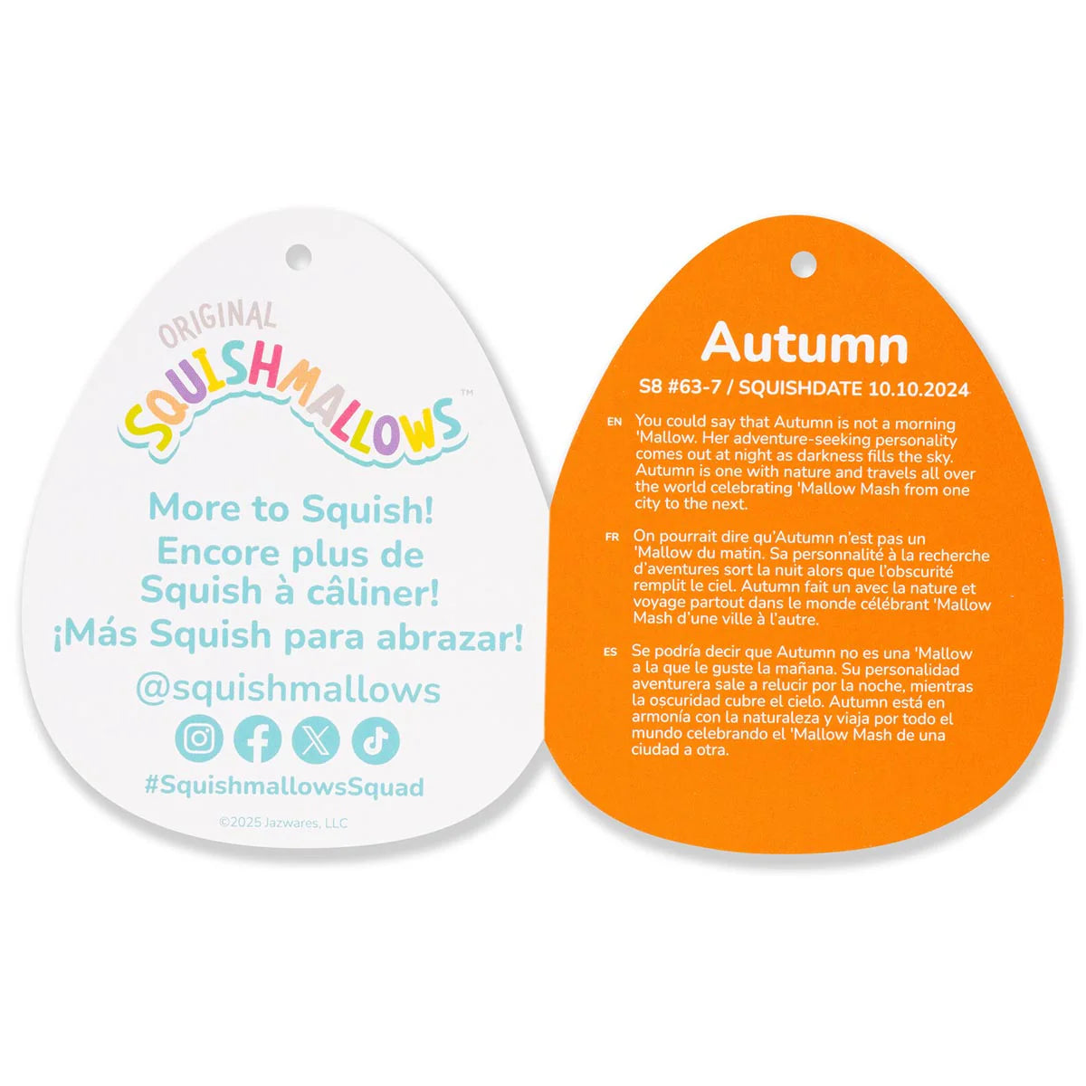 Squishmallows Halloween Autumn the Black Cat with Purple Belly