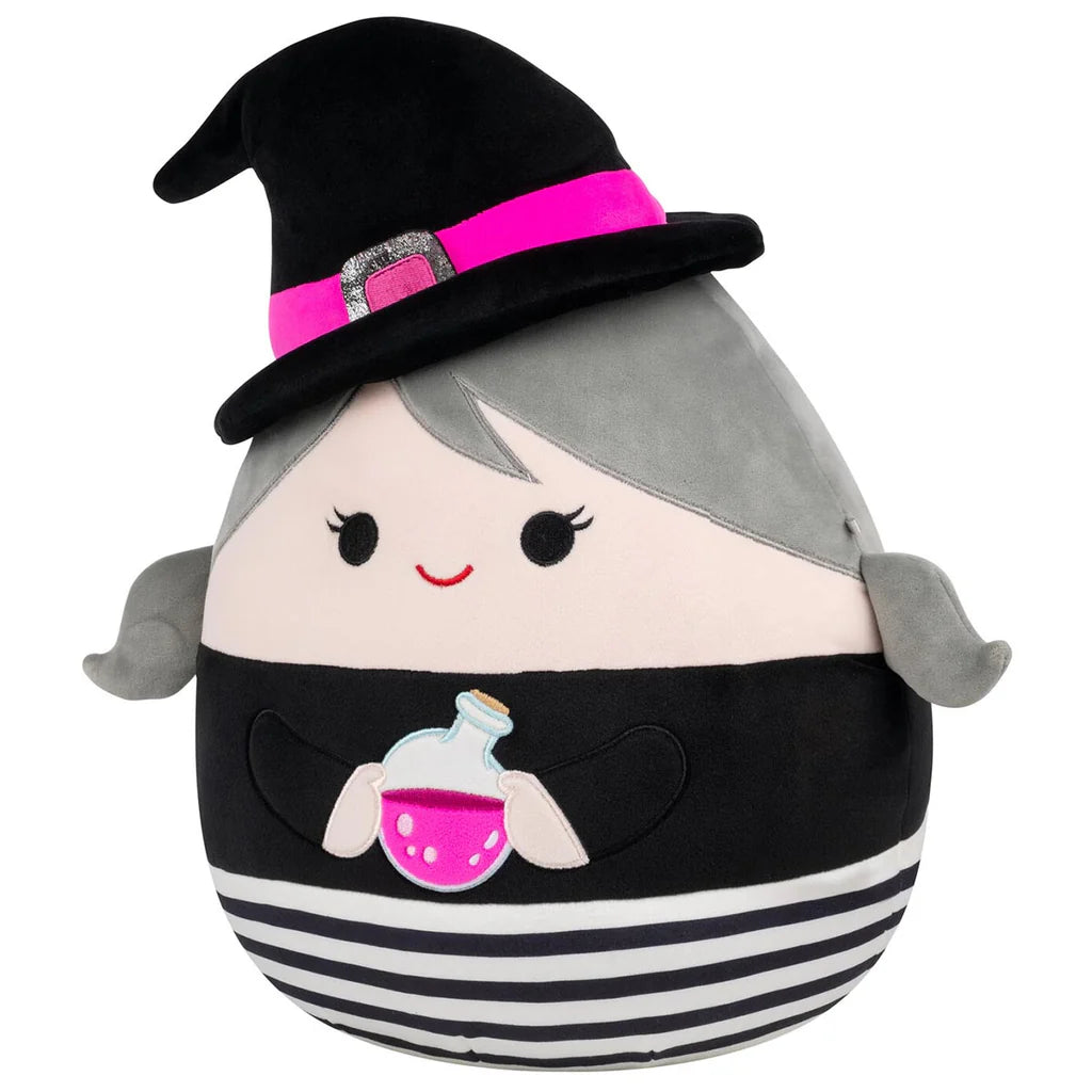 Squishmallows Halloween Agora the Witch With Grey Hair Holding Potion
