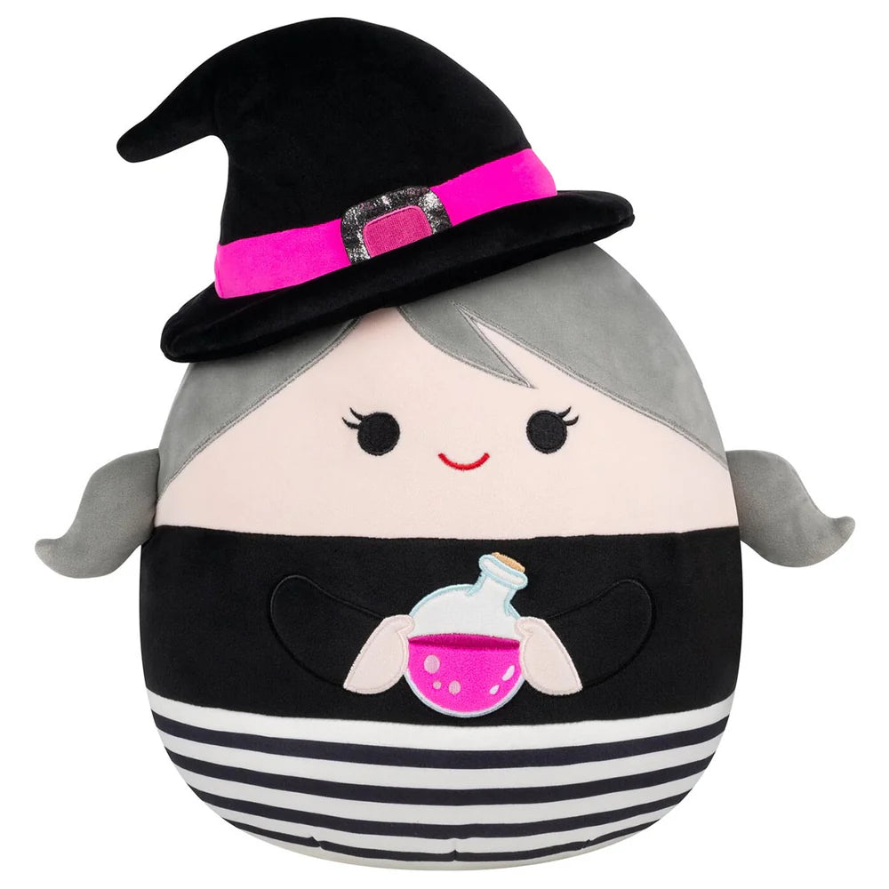 Squishmallows Halloween Agora the Witch With Grey Hair Holding Potion