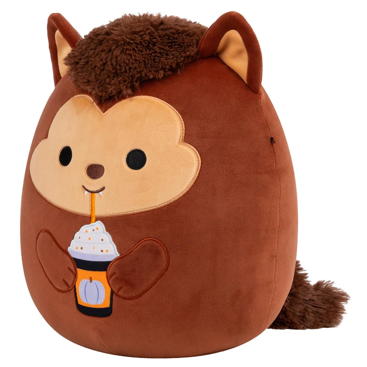Squishmallows  - Wade the Brown Werewolf Holding Purple Frappe