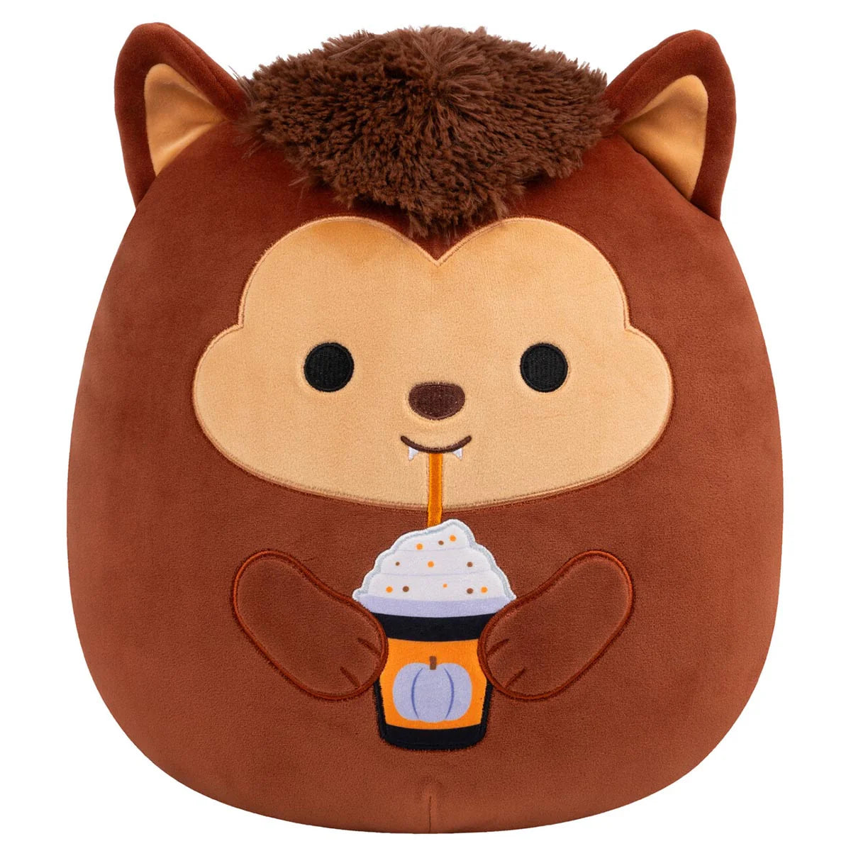 Squishmallows  - Wade the Brown Werewolf Holding Purple Frappe