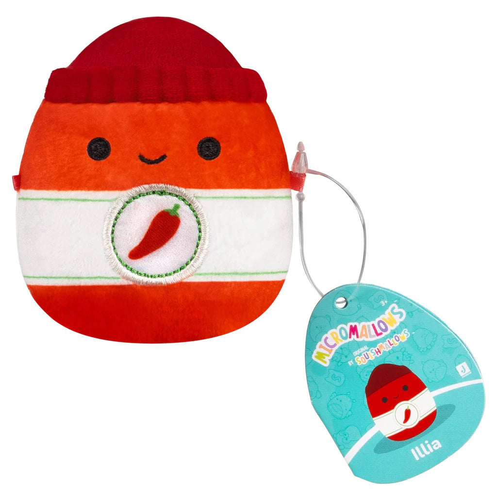 Squishmallows Micromallows 5-Pack - Howland Bull, Dieric Dragon, Azizbek Onion, Cyril Capybara, Illia Sriracha